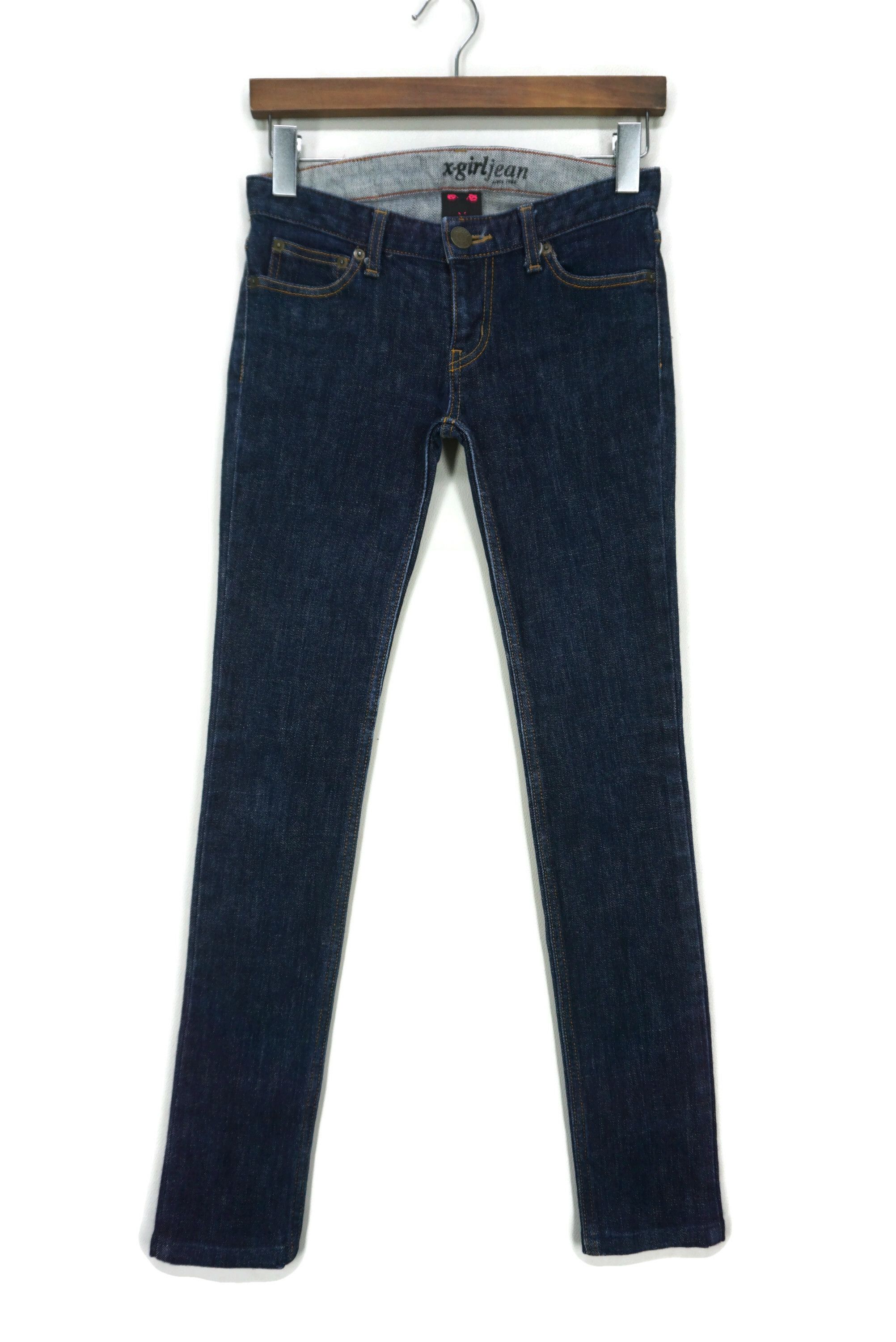 Japanese Brand X-Girl Jeans fits W24xL29 Made in Japan Low Rise Love Shaped Size 24" / US 00 / IT 34 - 2 Thumbnail