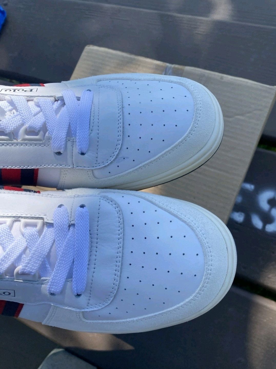 Ralph Lauren Ralph Lauren Polo Court Sneakers White Navy Red Retro 005 Size US 11.5 / EU 44-45 - 7 Thumbnail
