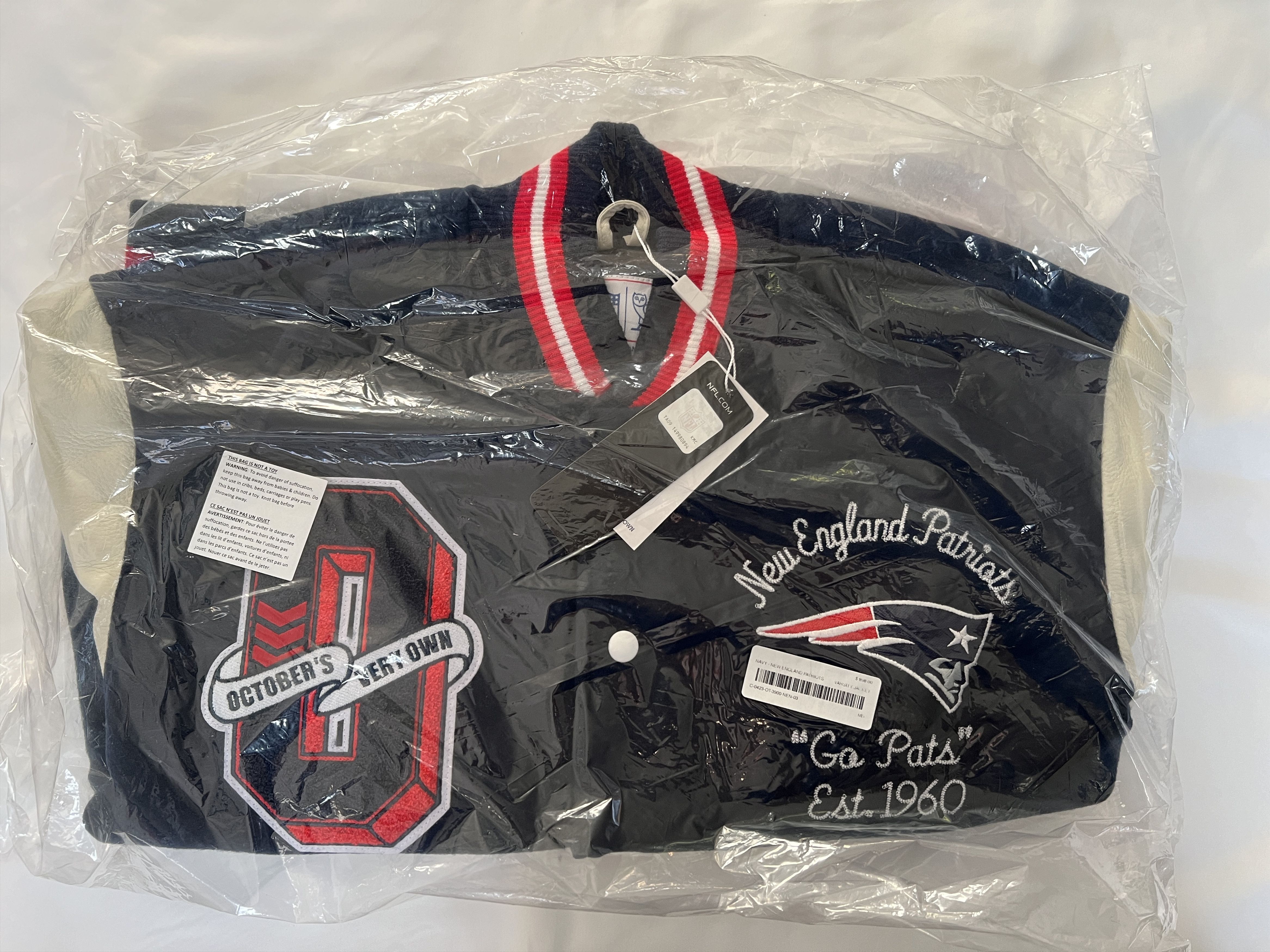 Drake OVO x NFL NEW ENGLAND PATRIOTS VARSITY JACKET Size US M / EU 48-50 / 2 - 4 Thumbnail