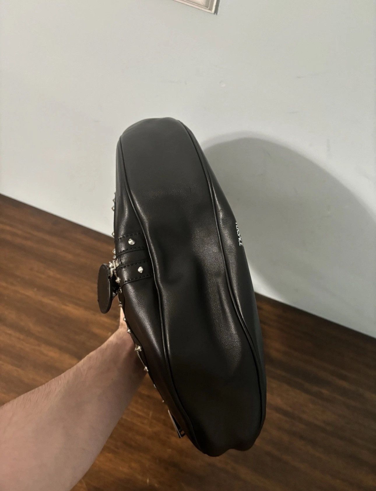 Versace Versace Studded Repeat Medium Hobo Bag Black Size ONE SIZE - 9 Thumbnail