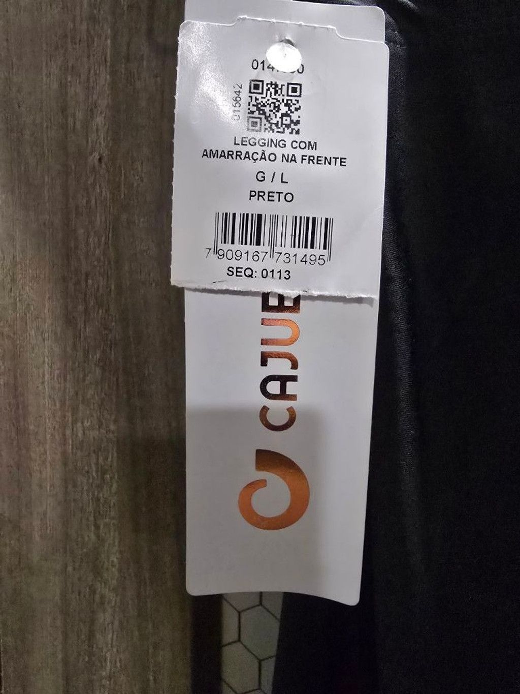Other CAJUBRASIL Women's Black & Beige Colorblock Leggings Size L Size 28" / US 6 / IT 42 - 7 Thumbnail