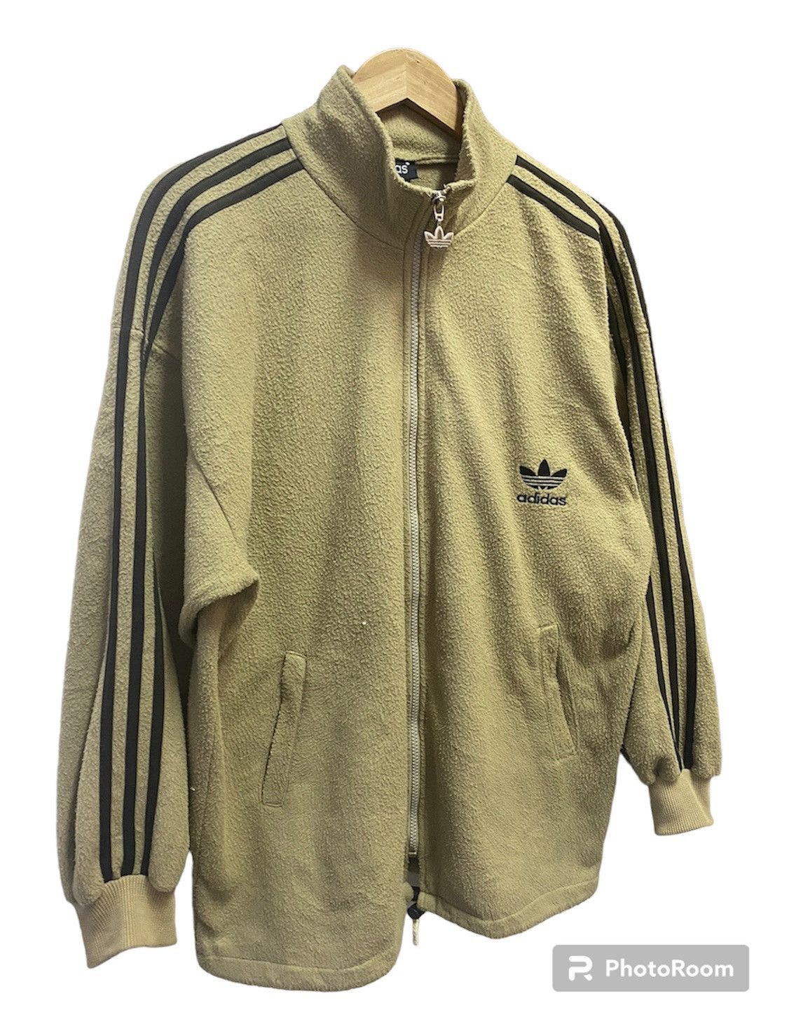 Adidas × Vintage Vintage 90s Embroidery Adidas Big Logo Fleece Jacket Size US XL / EU 56 / 4 - 2 Thumbnail