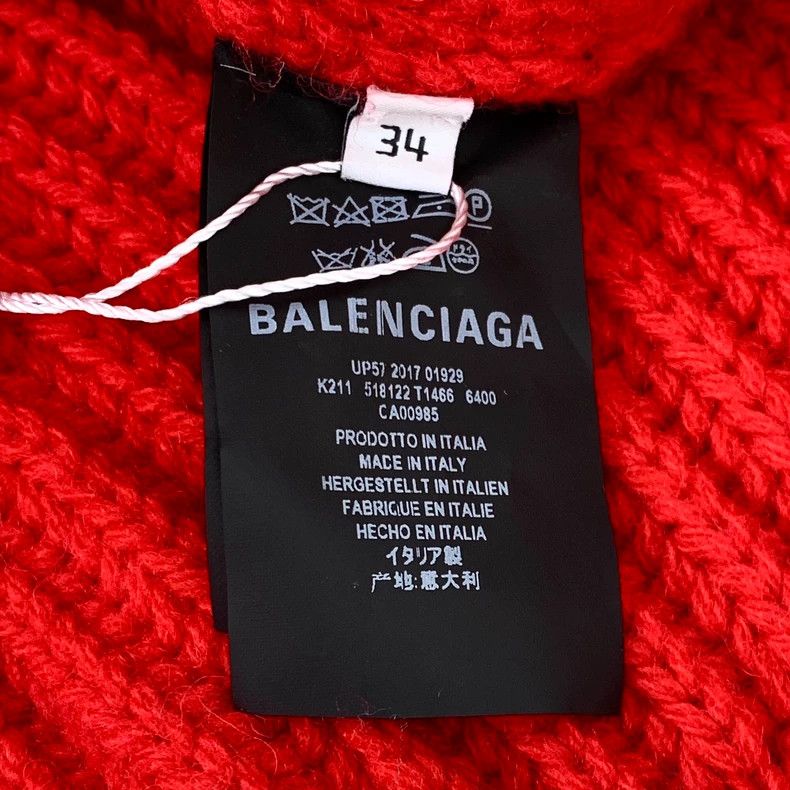 Balenciaga Balenciaga size 34 Red V-neck lace wool long-sleeve knit s Size XXS / US 00 / IT 34 - 6 Thumbnail