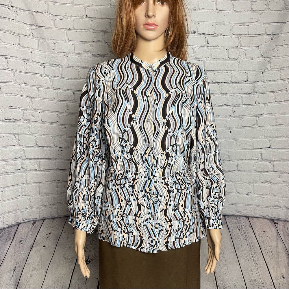 Reiss NWT New $275 Reiss Penny Swirl-Print Viscose Long Sleeve Bl Size S / US 4 / IT 40 - 3 Thumbnail