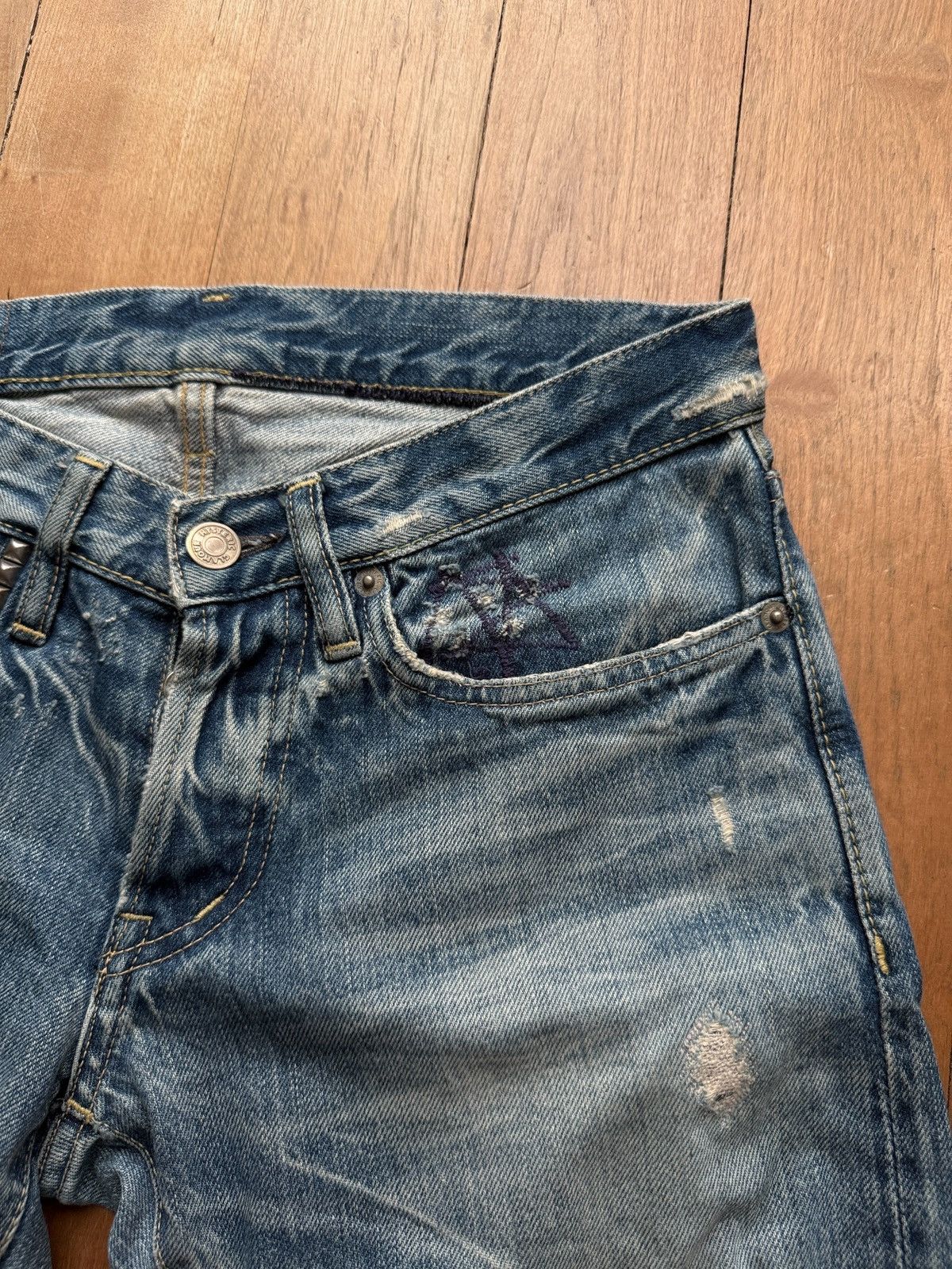 Hysteric Glamour Hysteric Glamour Flared Studded Paint Denim Jeans Size US 30 / EU 46 - 4 Thumbnail