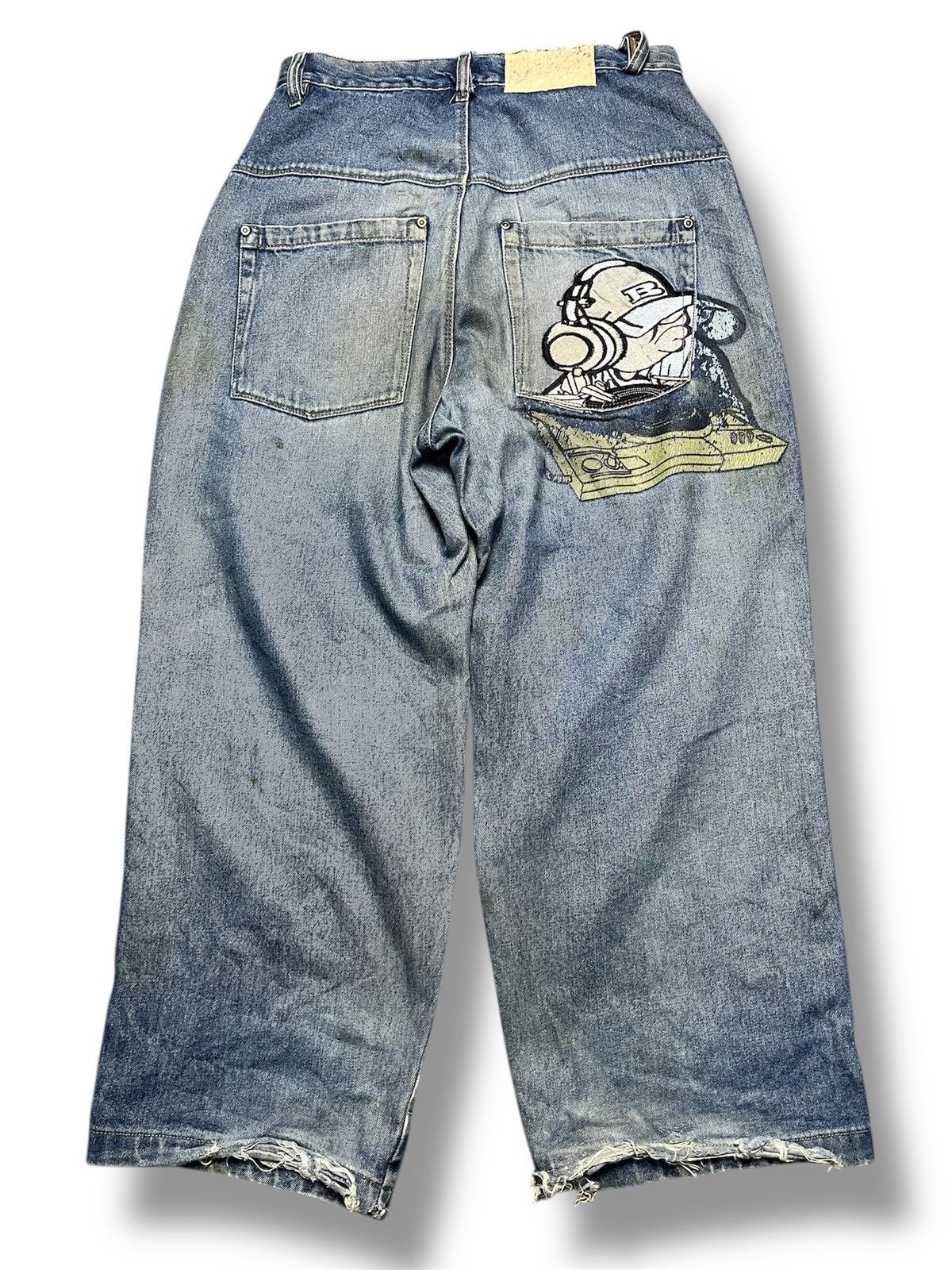School of Hard Knocks Vintage Baggy DJ Graphic Jeans Y2K(43)