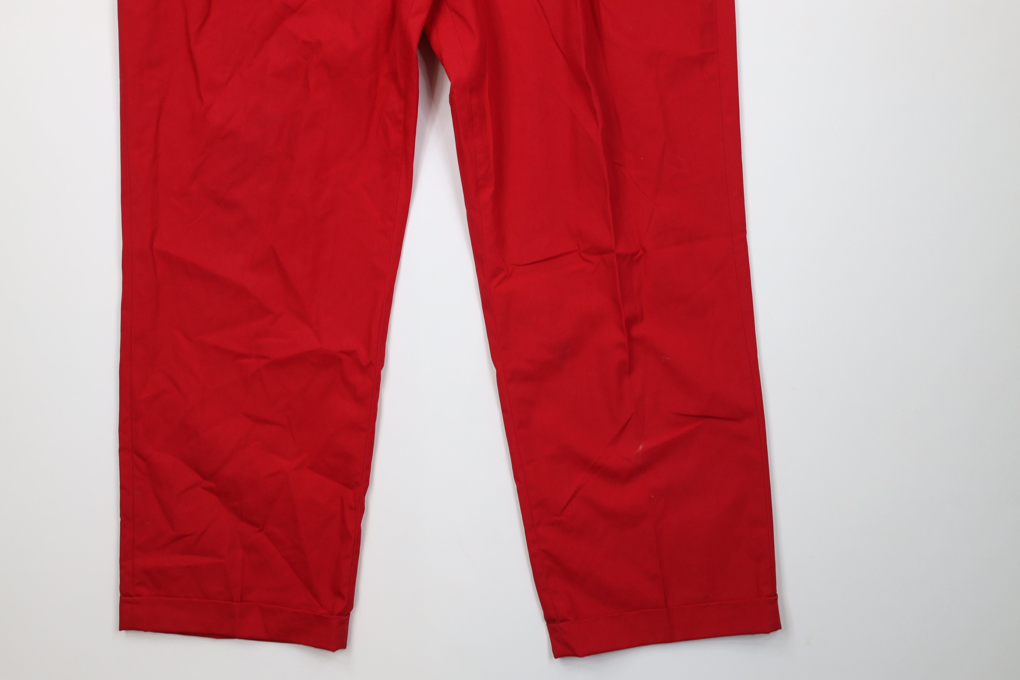 Lands' End Vintage 70s Lands End Cuffed Wide Leg Chino Pant Red USA Size US 38 / EU 54 - 4 Thumbnail
