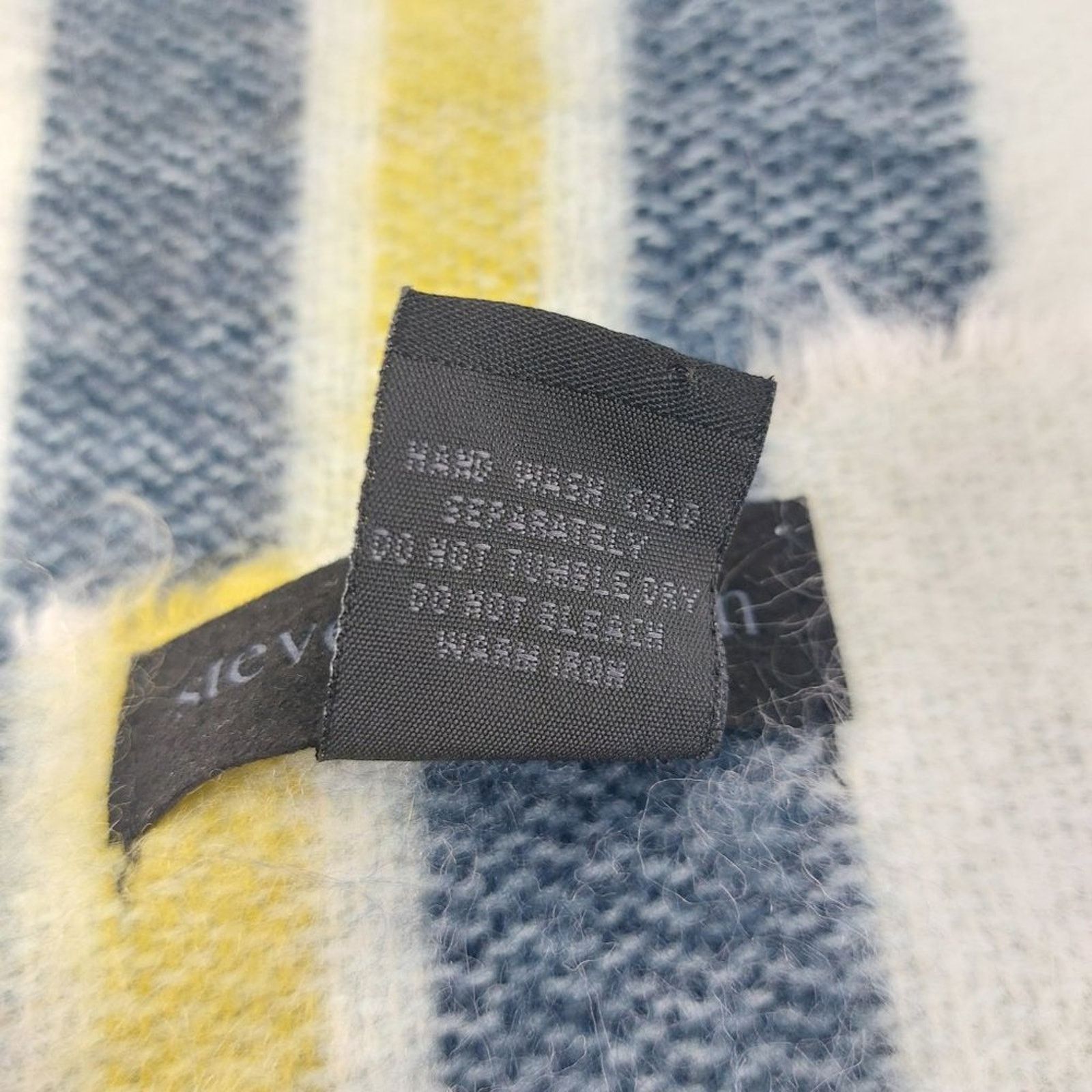 Steve Madden Steve Madden Fuzzy Scarf with Tassels Blue Navy Blue Size ONE SIZE - 3 Thumbnail