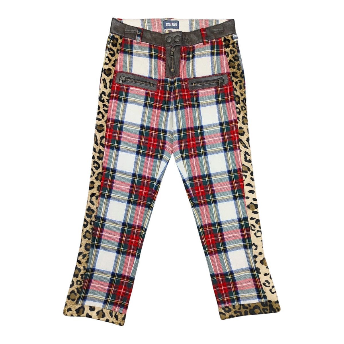 Jean Paul Gaultier Archive JPG Tartan Leopard Punk Bondage Pants Size 29" - 1 Thumbnail