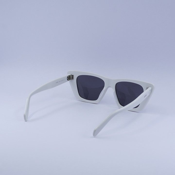 Celine Celine CL40187I 25A Sunglasses White Cat Eye Frame, Grey Size ONE SIZE - 9 Thumbnail