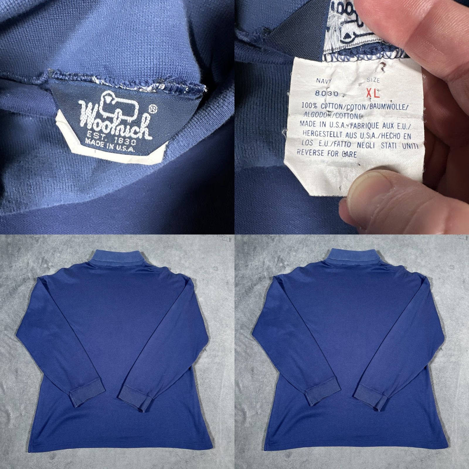 Vintage VINTAGE Woolrich Shirt Mens XL Navy Blue Mock Turtleneck Long Sleeve Cotton 90s Mens XL Navy Blue Woolrich Shirt 1990s Size US XL / EU 56 / 4 - 8 Thumbnail