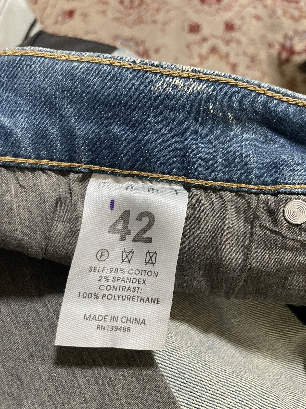 MNML Denim & Faux Leather slim fashion jeans Size US 42 / EU 58 - 7 Thumbnail