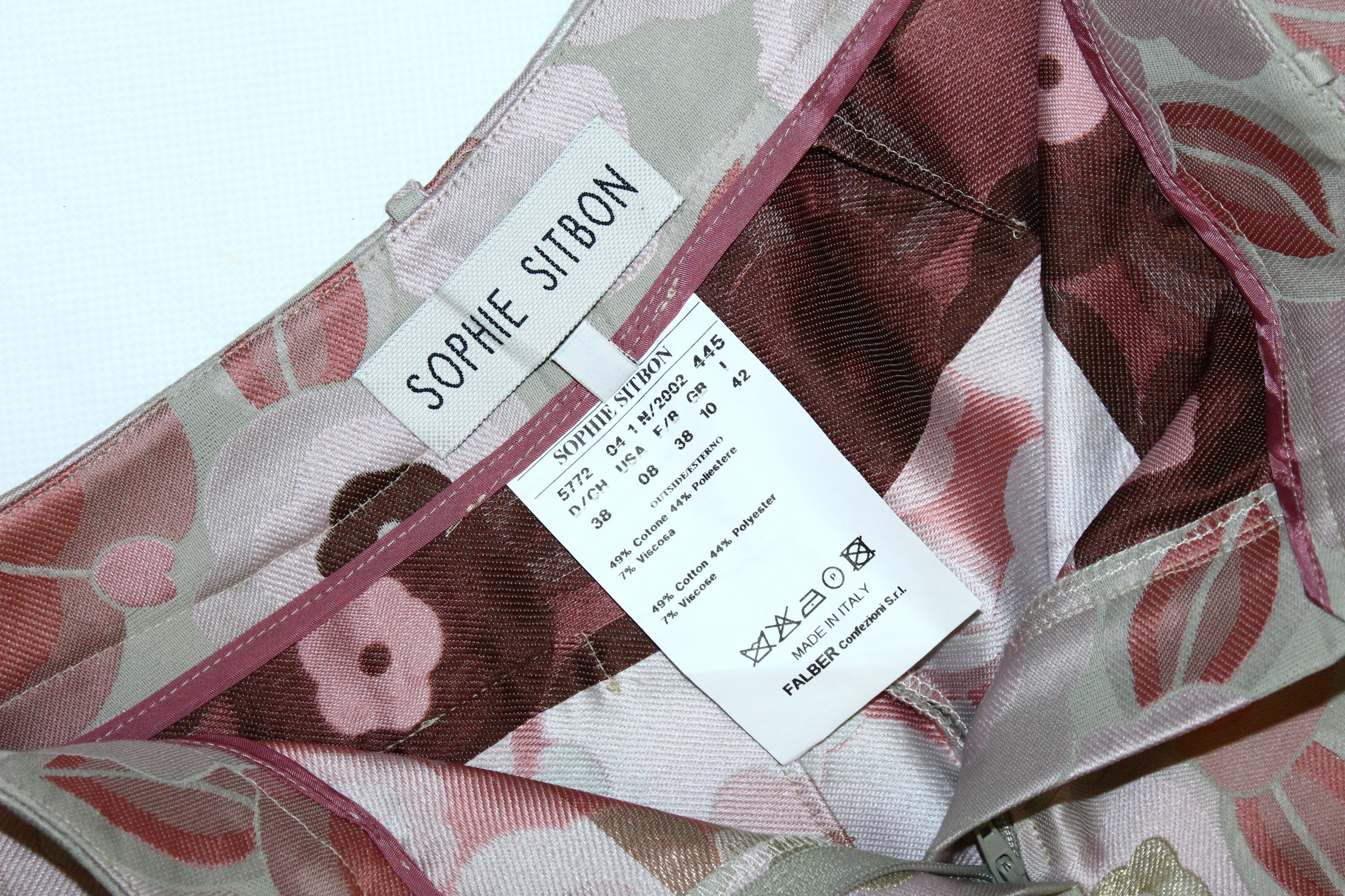 Martine Sitbon Sophie Sitbon Paris Floral Patterns Satin Fabric Luxury Pant Size 27" / US 4 / IT 40 - 12 Thumbnail