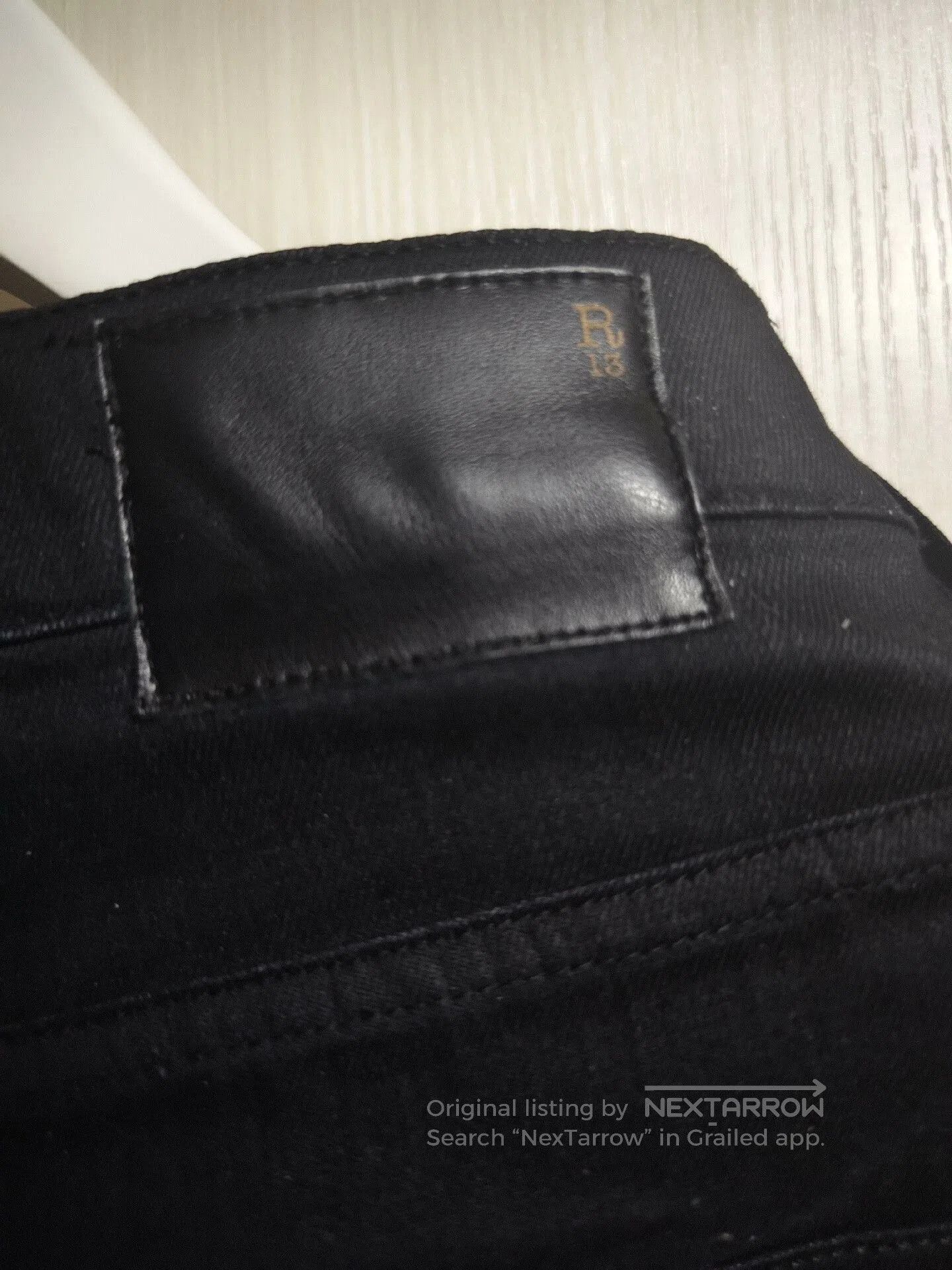 R13 Pleated Slim Fit Jeans.