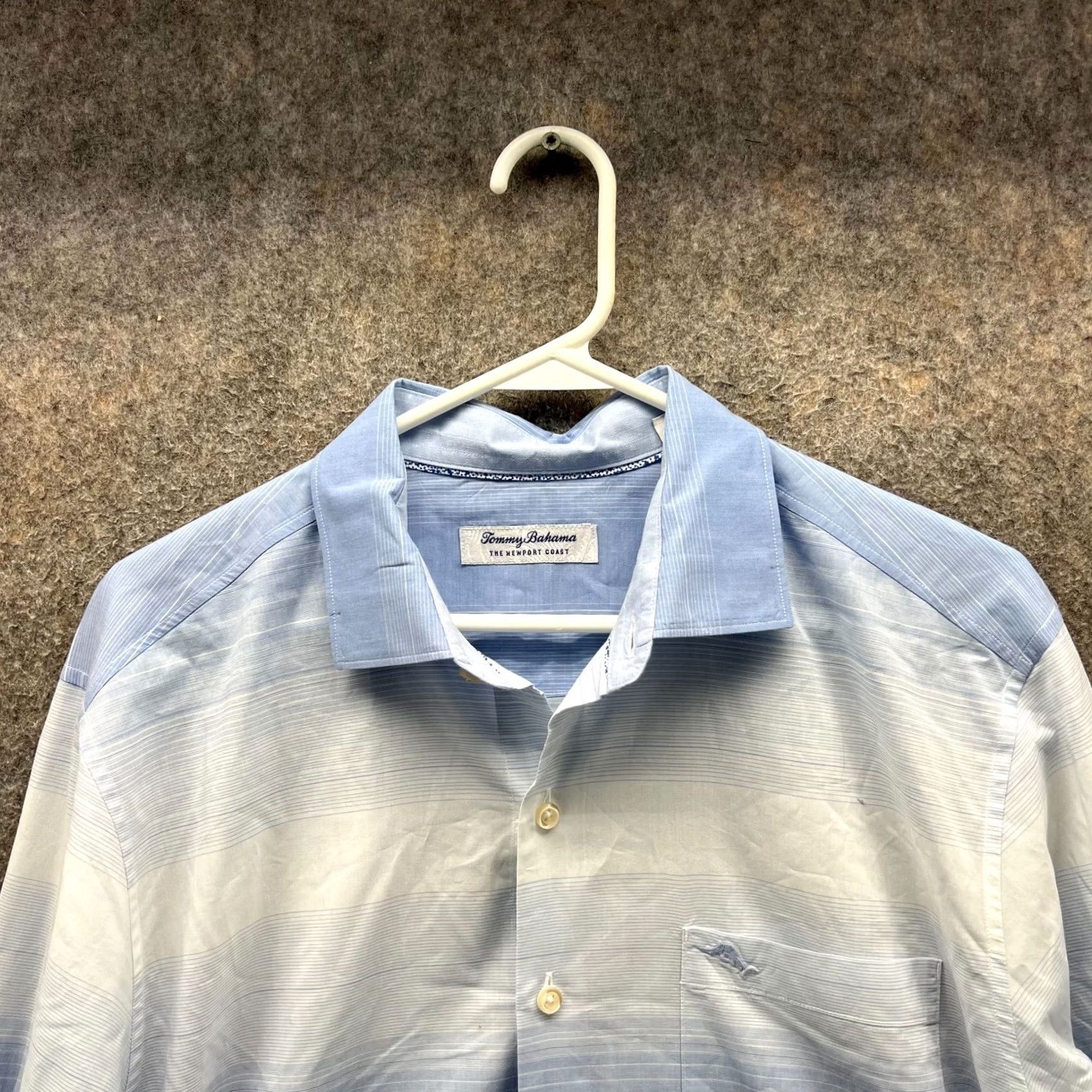 Tommy Bahama Tommy Bahama Shirt Mens Medium Blue White Button Down The Newport Coast Striped Size US M / EU 48-50 / 2 - 7 Thumbnail