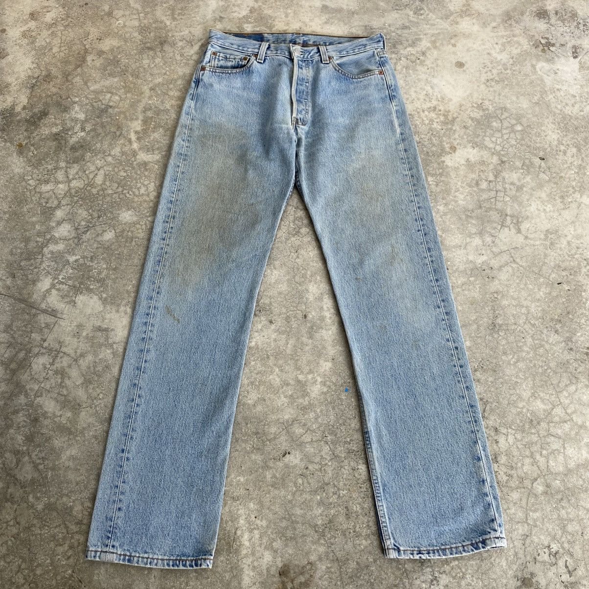Levi's Vintage 90’s Levis 501 Faded Stonewashed Blue Denim Jeans Size US 30 / EU 46 - 1 Thumbnail