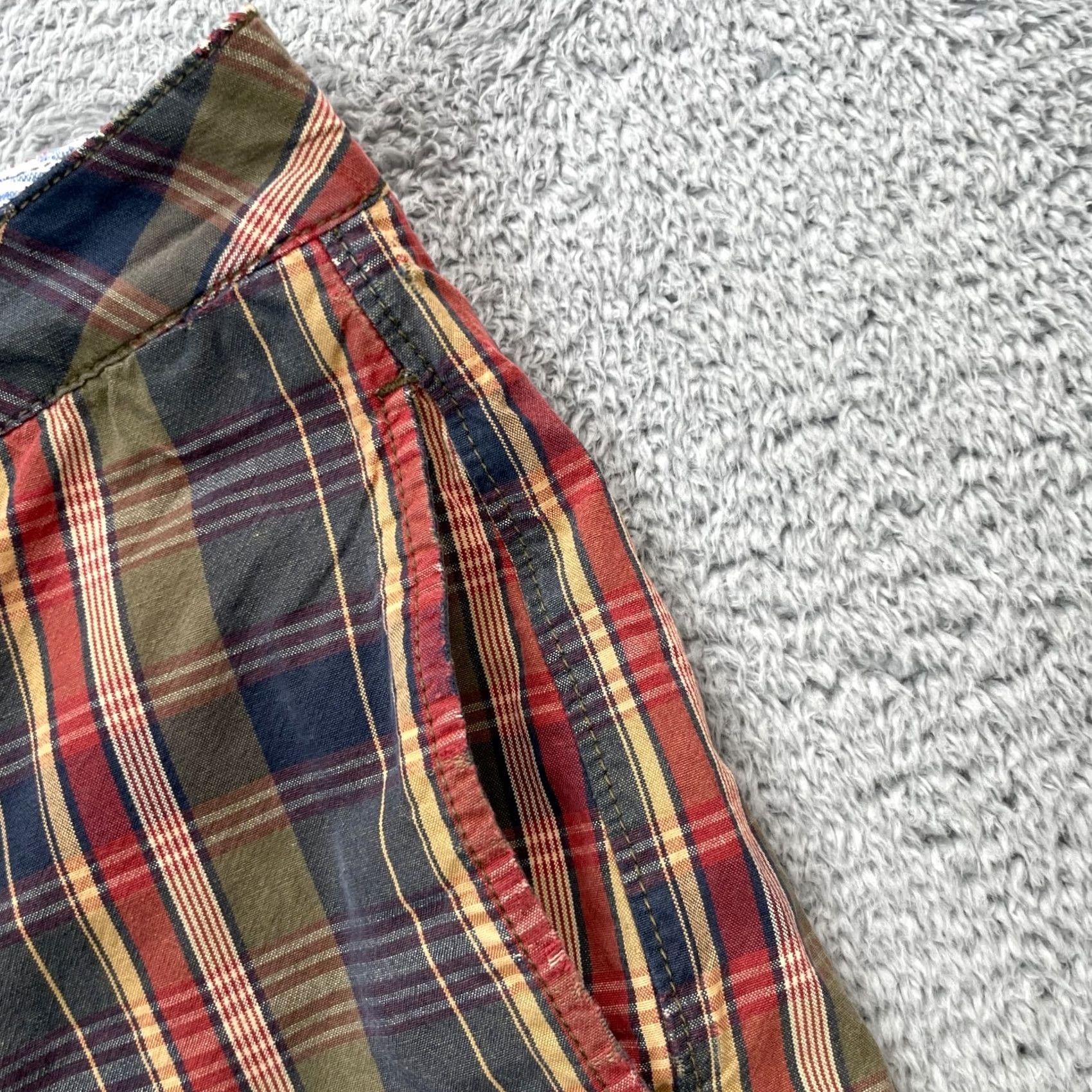 Vintage The New Ivy Brand Men 38 Blue Green Plaid Chino Shorts Golf y2k Size US 37 - 4 Thumbnail