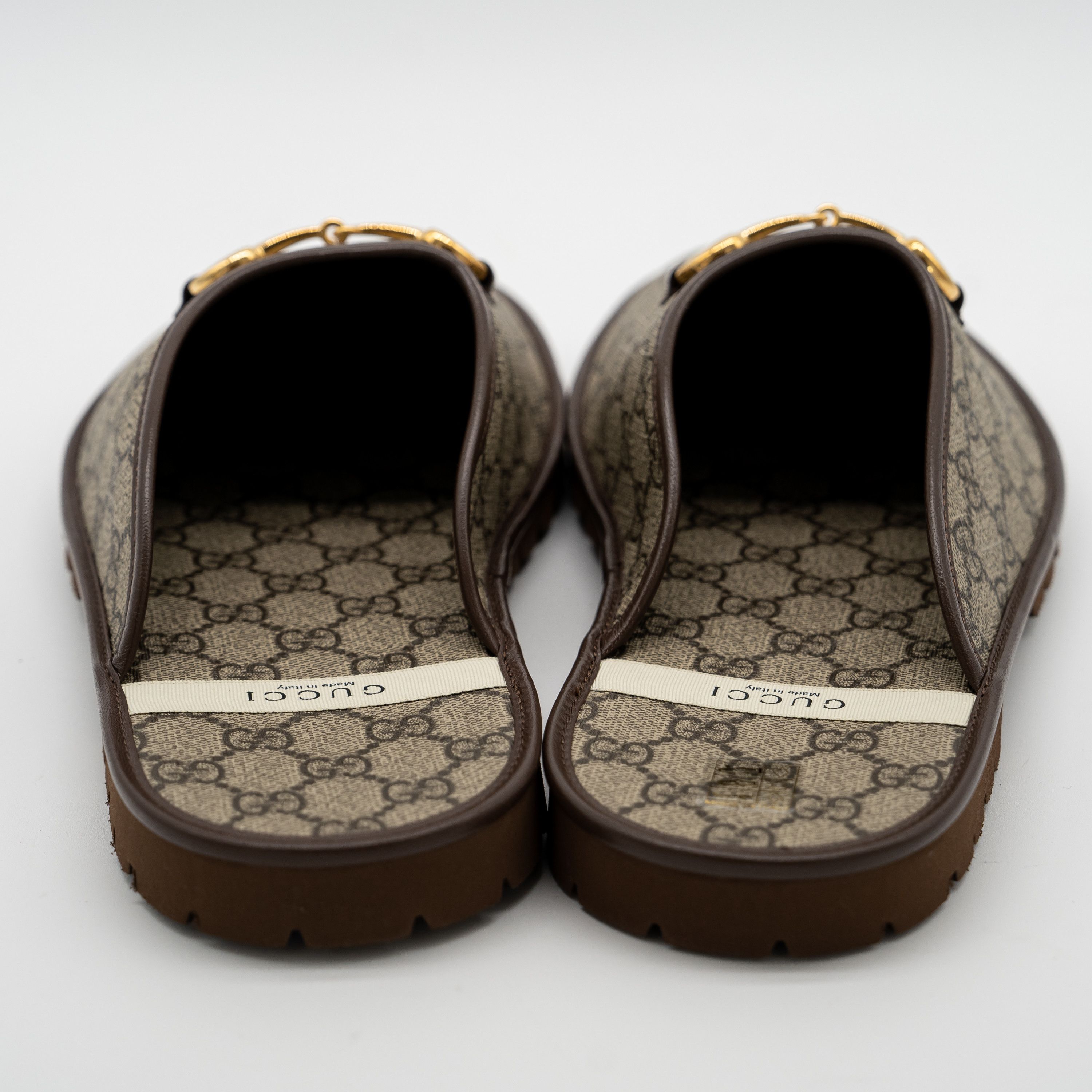 Gucci Gucci Horsebit GG Mule Slippers Canvas Beige Brown Size US 13 / EU 46 - 5 Thumbnail