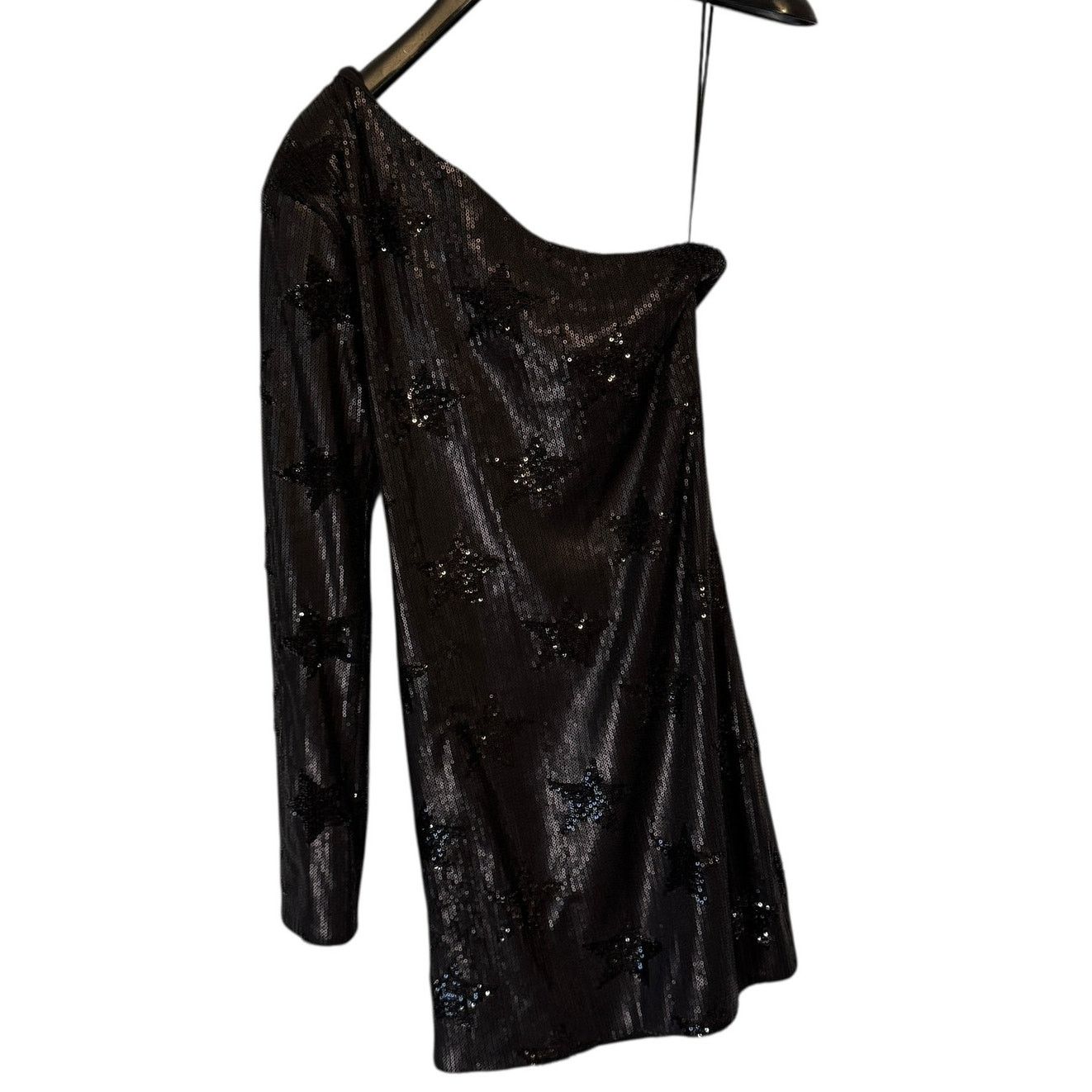 Rta RtA Edie Black One Shoulder Sequin Mini Dress Size 4 Luxury Size S / US 4 / IT 40 - 14 Thumbnail