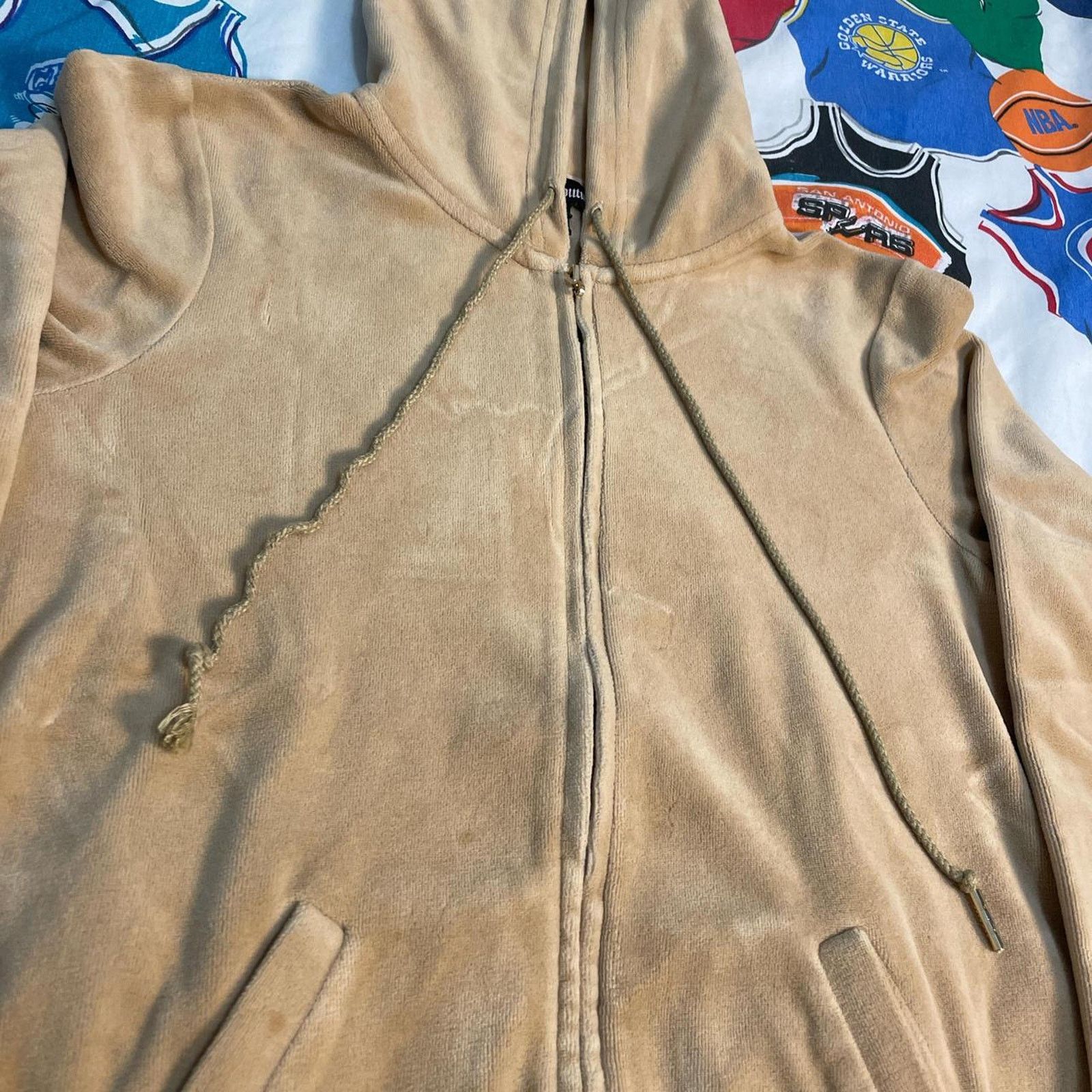 Juicy Couture Y2K 2000s Juicy Couture Girly Suede Hooded Jacket Top Size M / US 6-8 / IT 42-44 - 3 Thumbnail