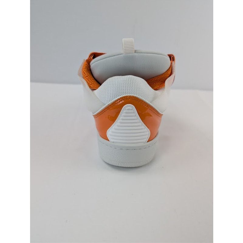 Lanvin o1rshd1 Leather Curb Low-Top Sneaker in Orange / White Size US 9 / EU 42 - 16 Thumbnail