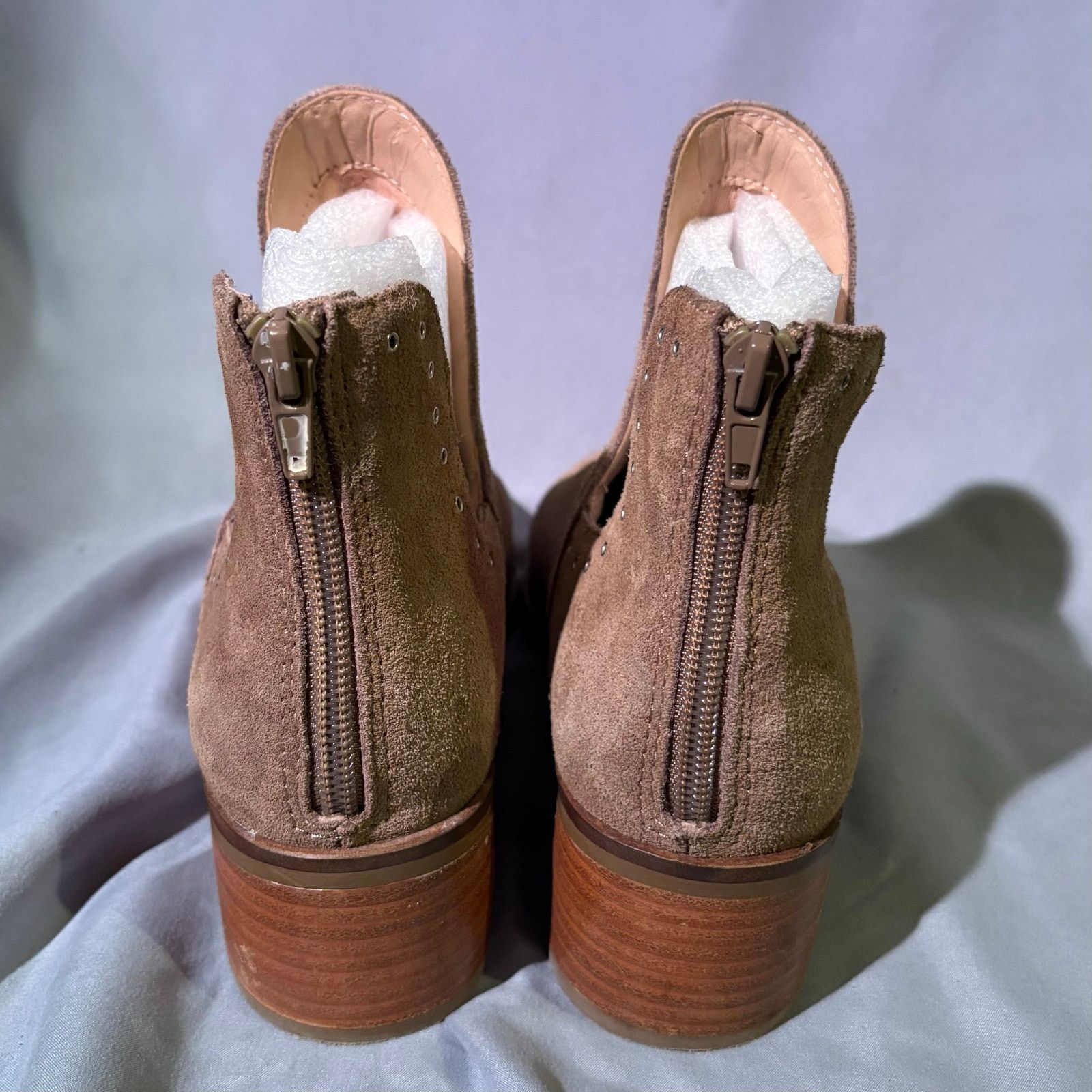 Other Chelsea & Violet Tan Suede Ankle Boots Studded Booties Sz 8 Size US 8 / IT 38 - 3 Thumbnail