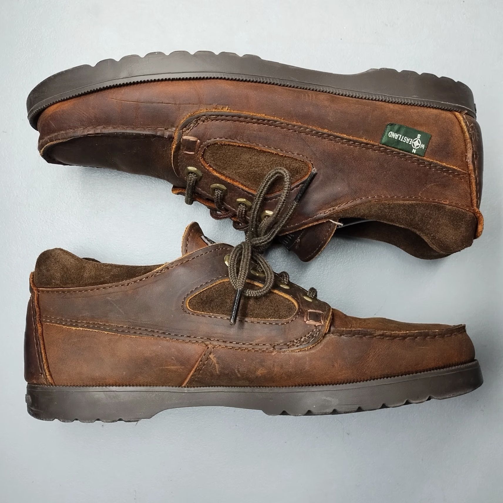 Eastland Eastland Womens Size 9.5 Brown Leather Moc Toe Comfort Lace Up Boat Loafers - Casual, Travel, Workwear Size US 10 / IT 40 - 4 Thumbnail