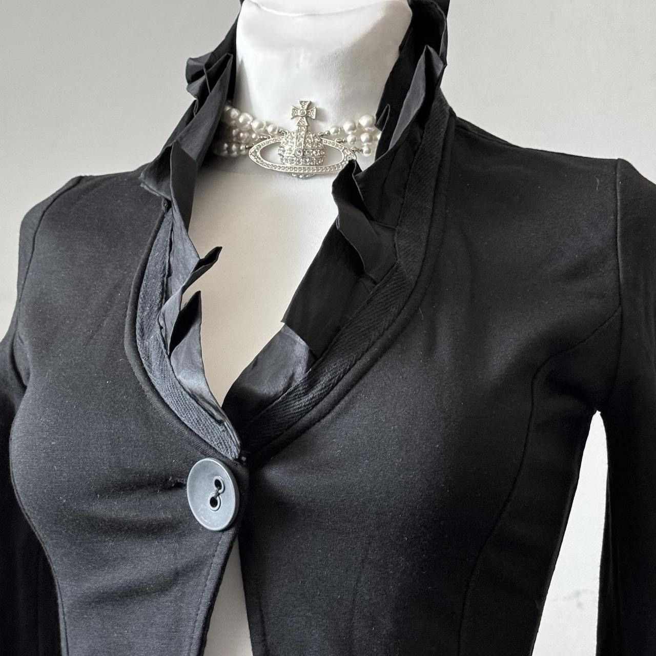 Vintage So sick avant-garde blouse with ruffles, a unique collar Size S / US 4 / IT 40 - 2 Thumbnail