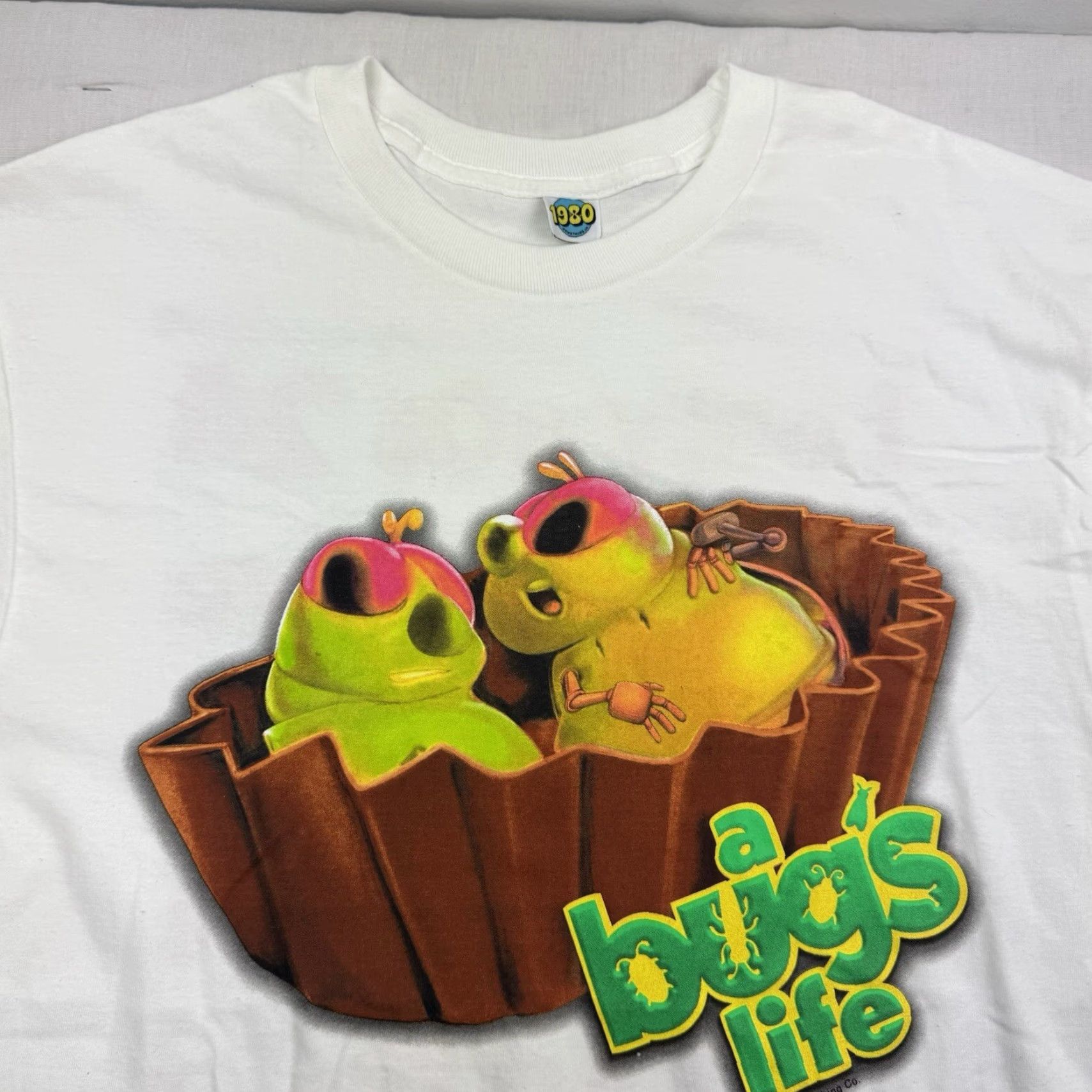 CO Bugs Life Graphic T-Shirt Adult Large White Cartoon Promo Unbranded Mens Size US L / EU 52-54 / 3 - 2 Thumbnail