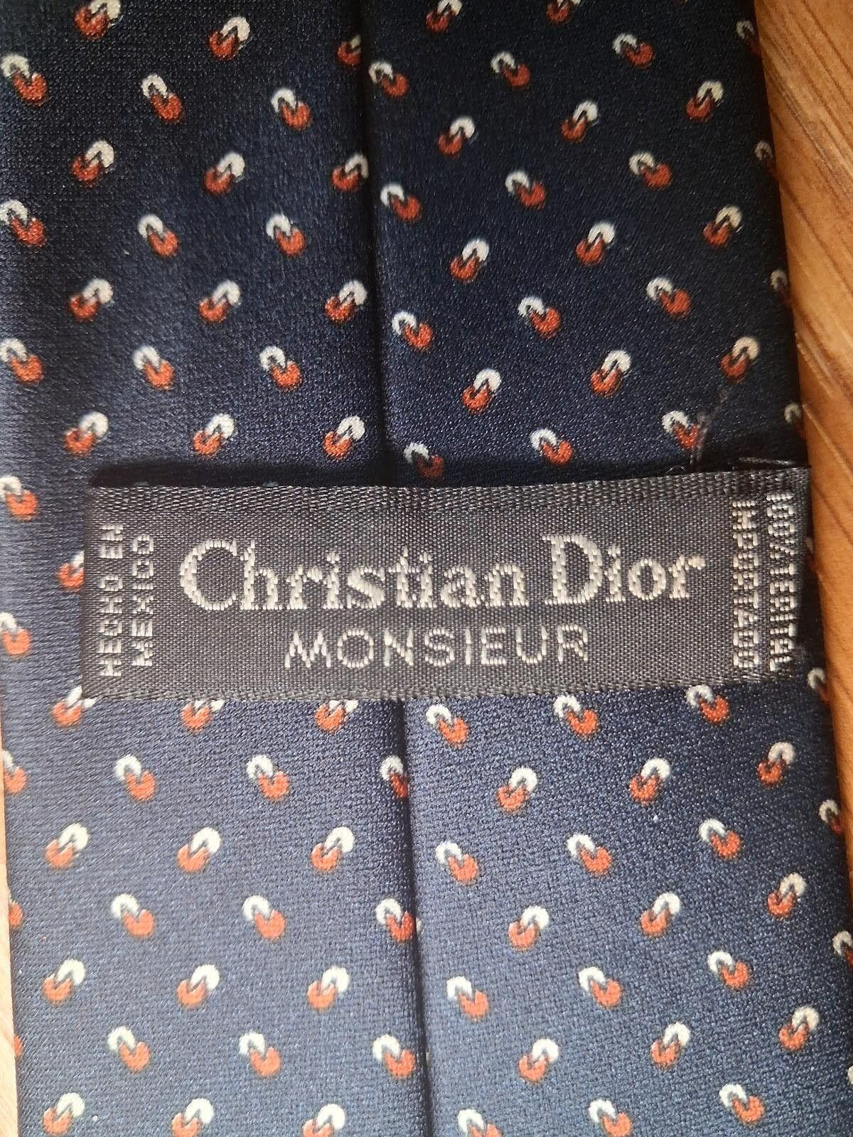 Christian Dior Monsieur Christian Dior Monsieur Tie Navy Multicolor Necktie Size ONE SIZE - 2 Thumbnail