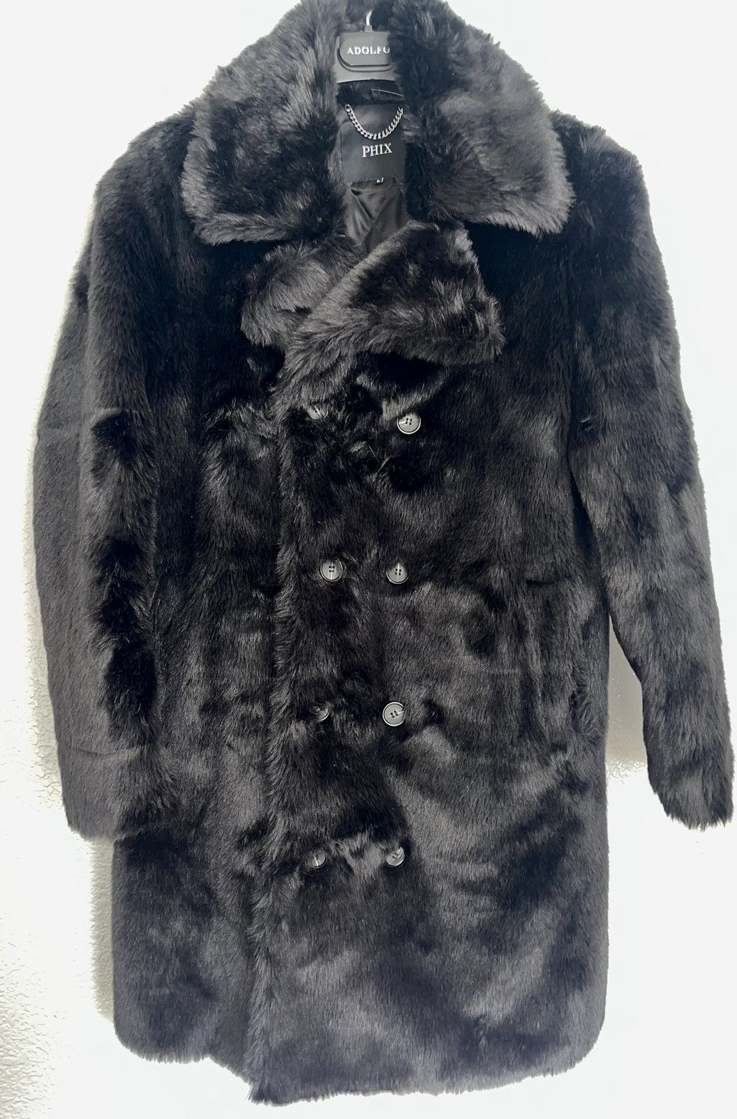 image of Phix Clothing Fuax Fur Coat in Black, Men's (Size Small)