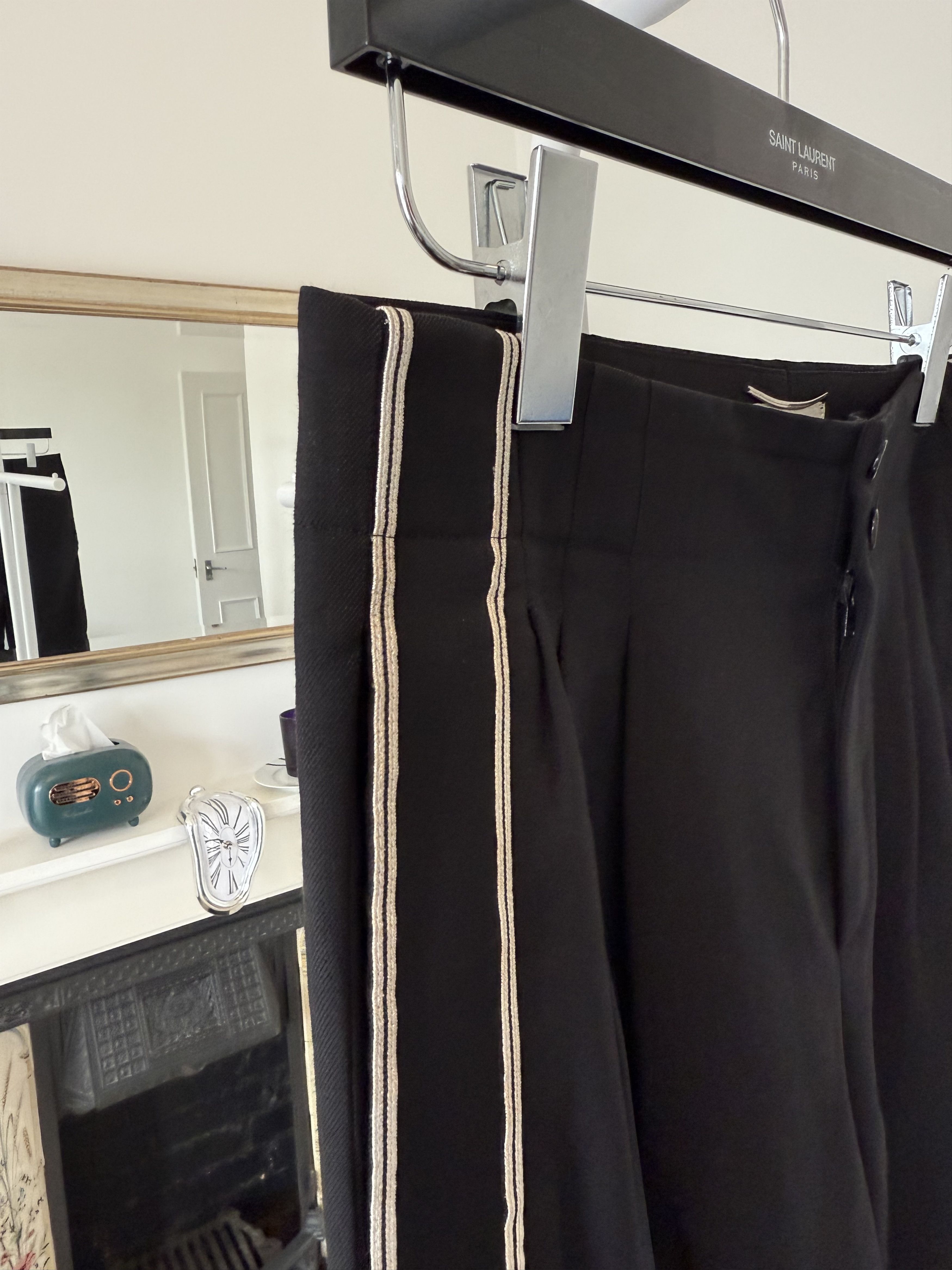 Saint Laurent Paris SS17 Saint Laurent Silver Striped Formal Trousers Size 46R - 6 Thumbnail