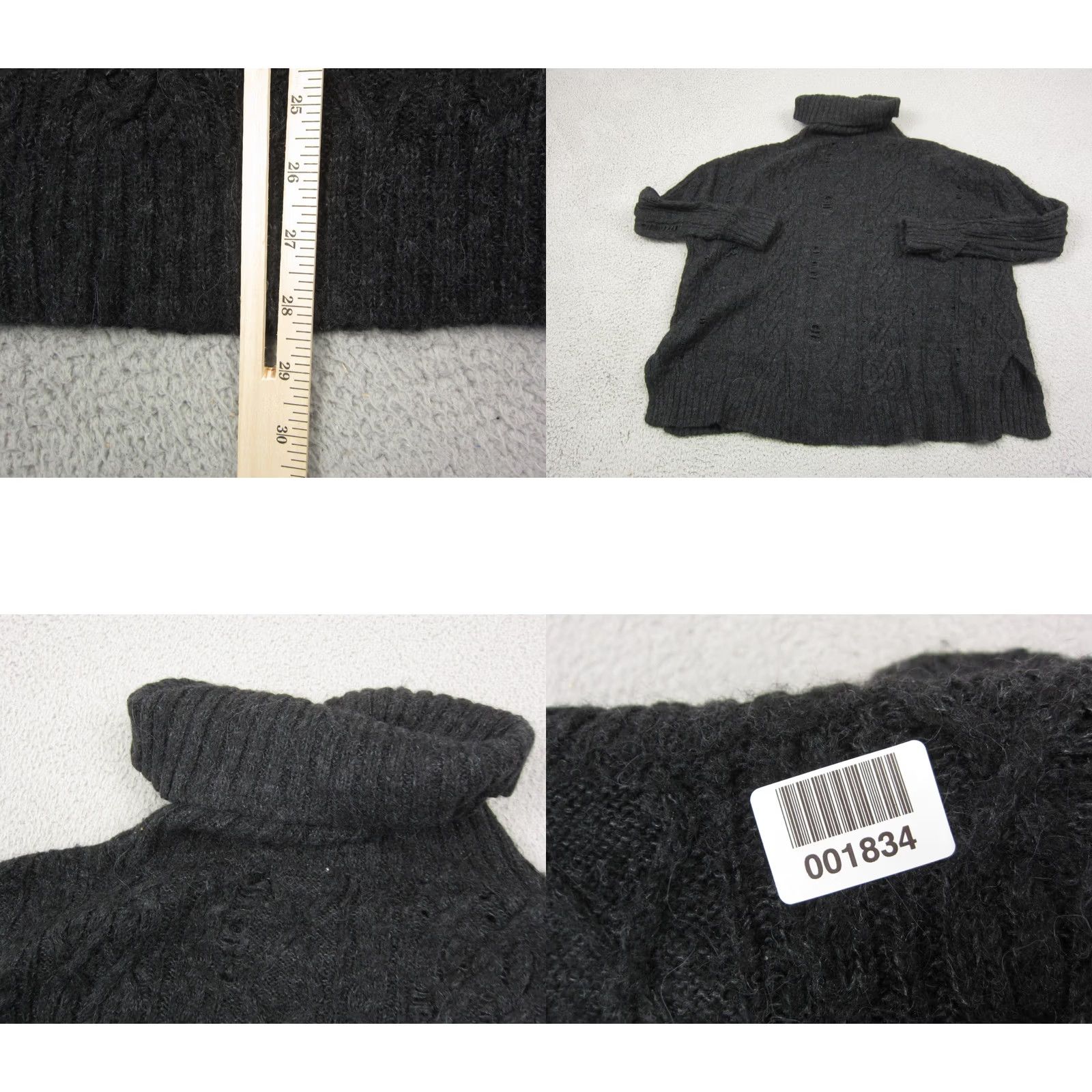 Free People Free People Sweater Womens Small Black Chunky Knit Wool Alpaca Crochet Size S / US 4 / IT 40 - 9 Thumbnail