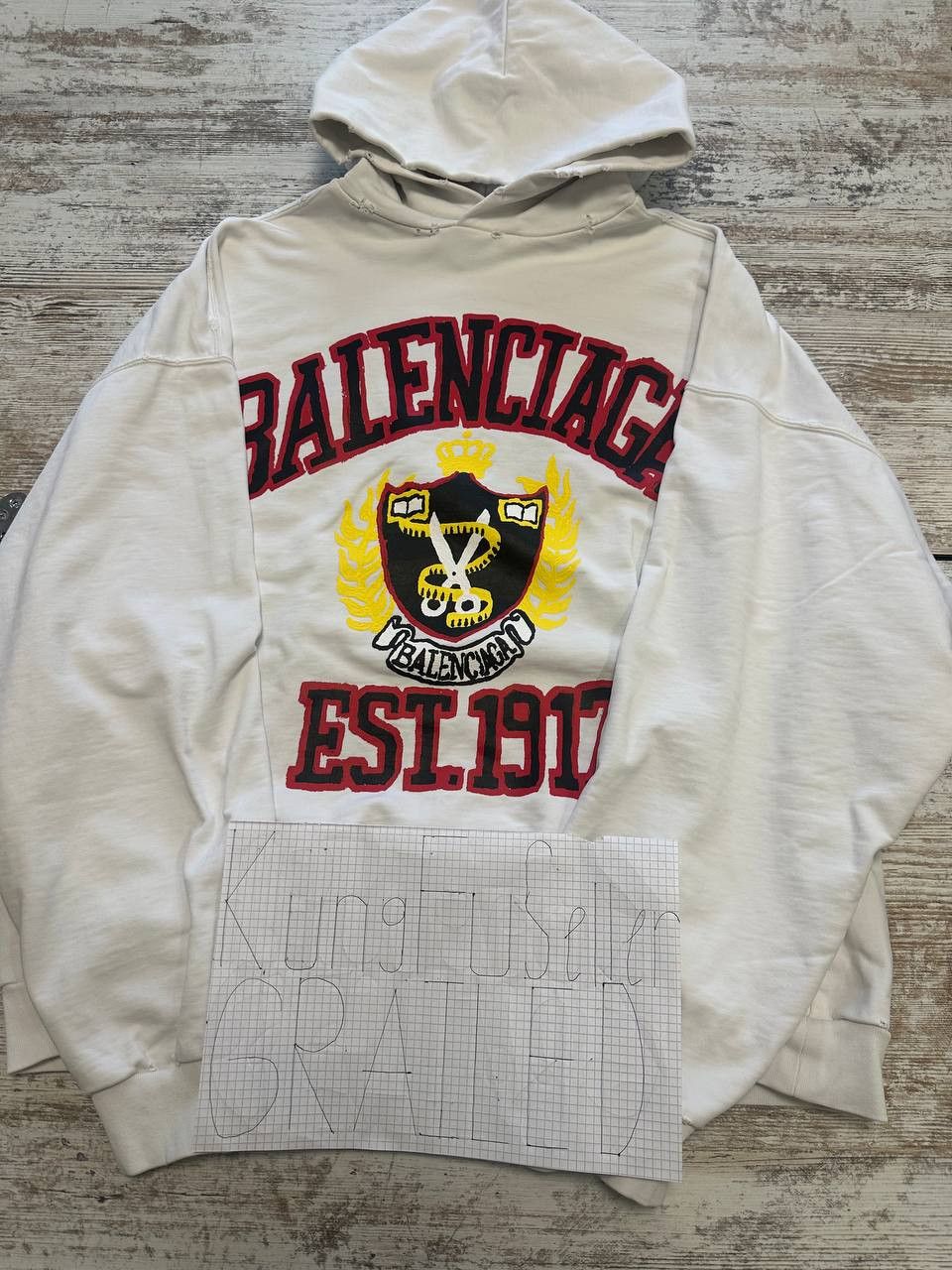 Balenciaga Balenciaga DIY Metal outline hoodie white | Grailed