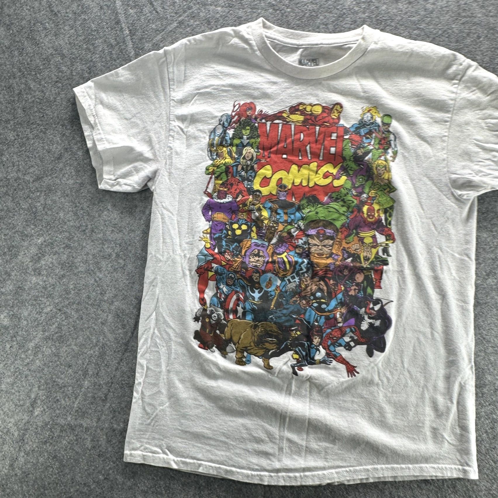 Vintage Marvel Comics Shirt Mens Medium White Superhero Graphic Tee Avengers Heroes Size US M / EU 48-50 / 2 - 2 Thumbnail