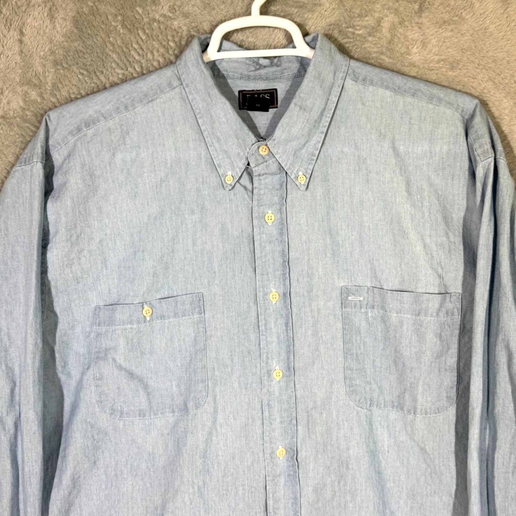 Vintage G.H. Bass & Co. Men’s Long Sleeve Button-Down Shirt XL Gray 100% Cotton Casual Button-Up Shirt XL Gray Mens Size US XL / EU 56 / 4 - 4 Thumbnail
