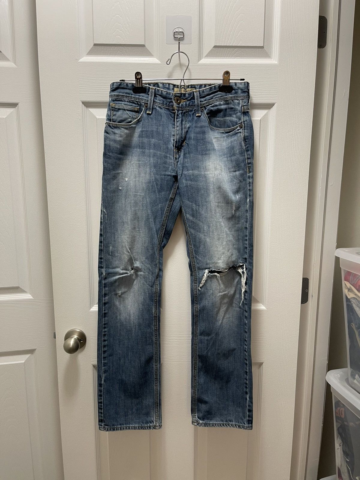 Guess × Vintage Guess Vintage Custom Distressed Ripped Denim Jeans Size US 29 - 1 Thumbnail