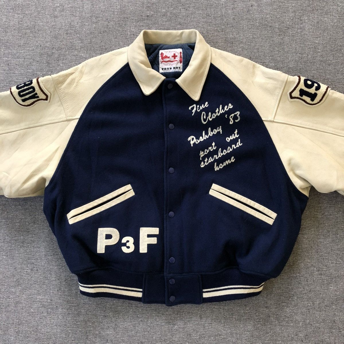 Leather Posh Boy Wool Vintage Varsity Size US M / EU 48-50 / 2 - 5 Thumbnail