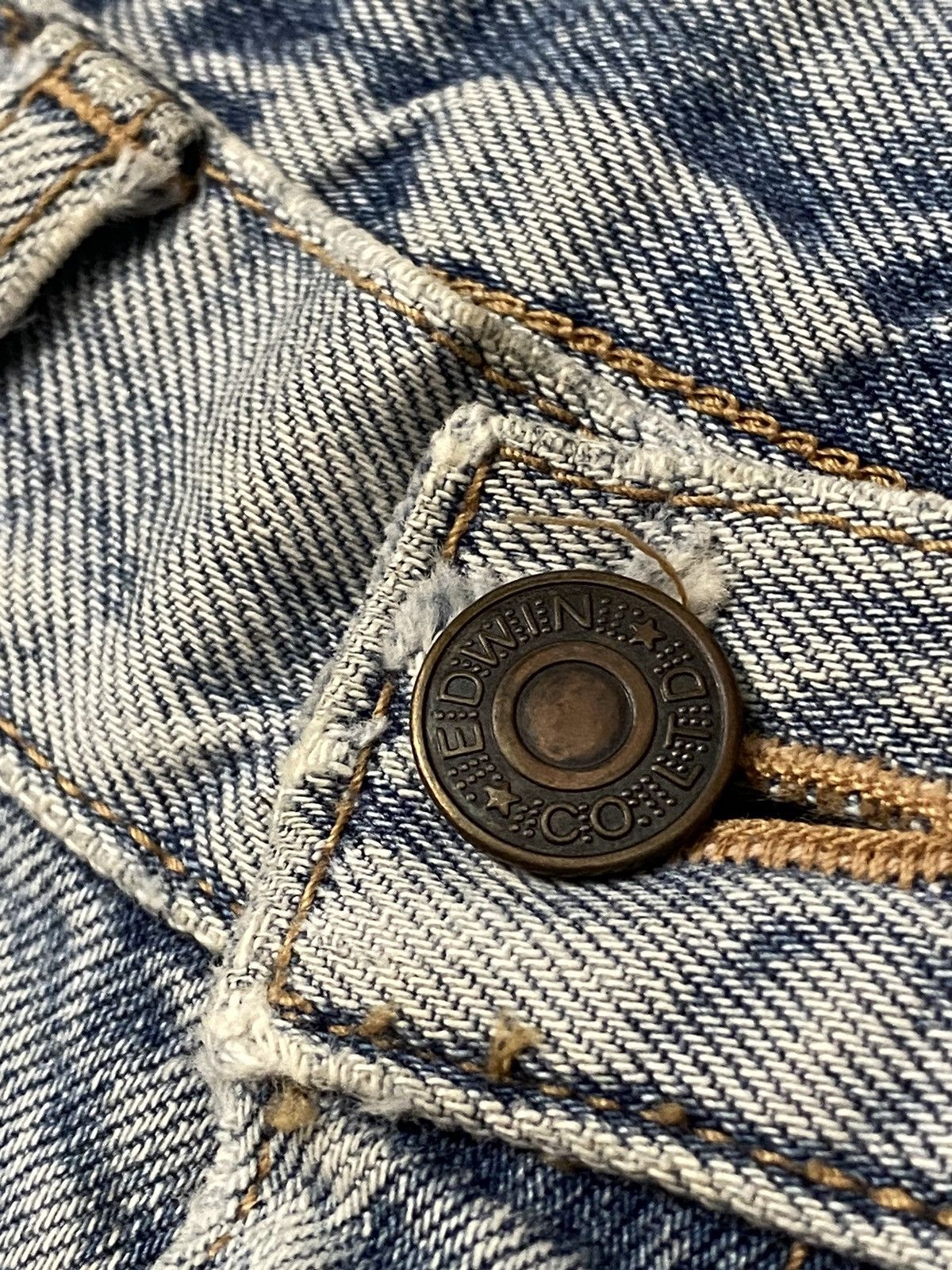 Edwin × Jean Vintage Edwin Japan Sun Wash Patches Distressed Jeans Size US 30 / EU 46 - 11 Thumbnail