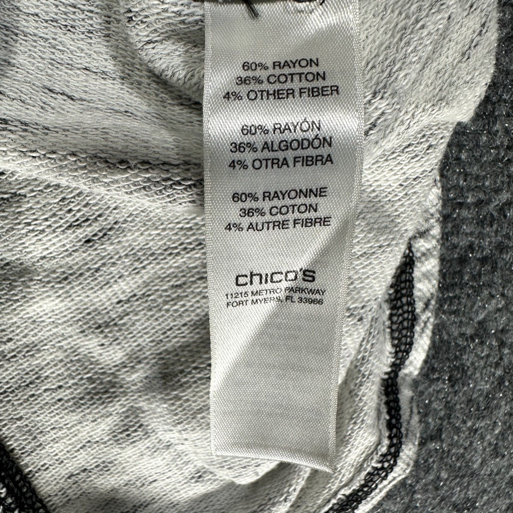 Vintage Chico's Weekends Top Womens Medium Cotton Stretch 3/4 Sleeve Lace Tie Neck Gray Heathered Pullover T-Shirt Size M / US 6-8 / IT 42-44 - 6 Thumbnail