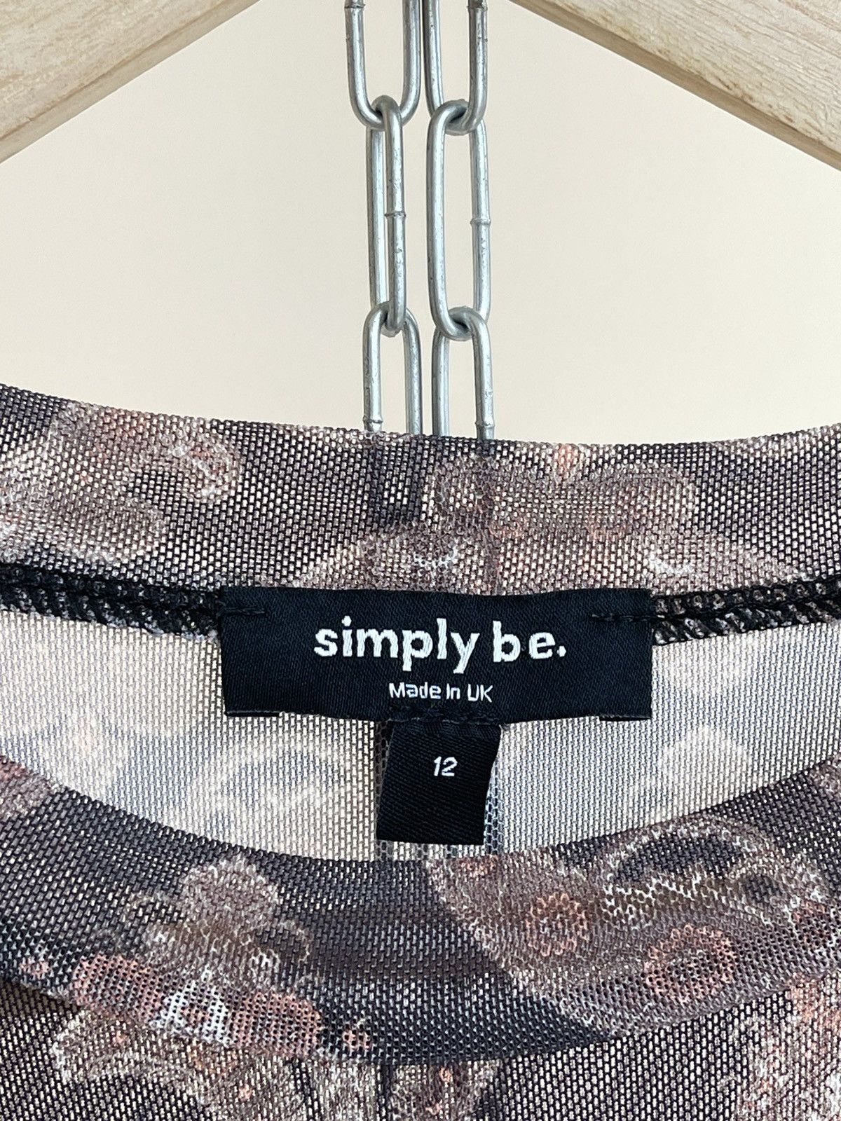 Other Simply Be Abstract Boho Print Mesh Long Sleeve Top Shirt Y2K Size M / US 6-8 / IT 42-44 - 5 Thumbnail