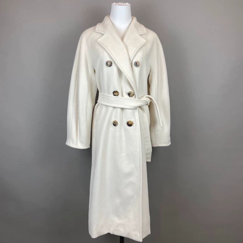 Max Mara Max Mara White 101801 Cashmere Coat Size S / US 4 / IT 40 - 1 Thumbnail