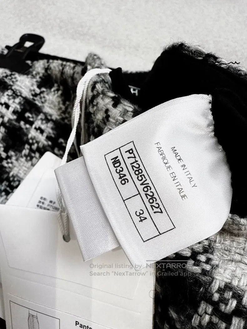 Chanel Chanel 21B black and white checkered tweed trousers Size 42" / US 20 - 5 Thumbnail