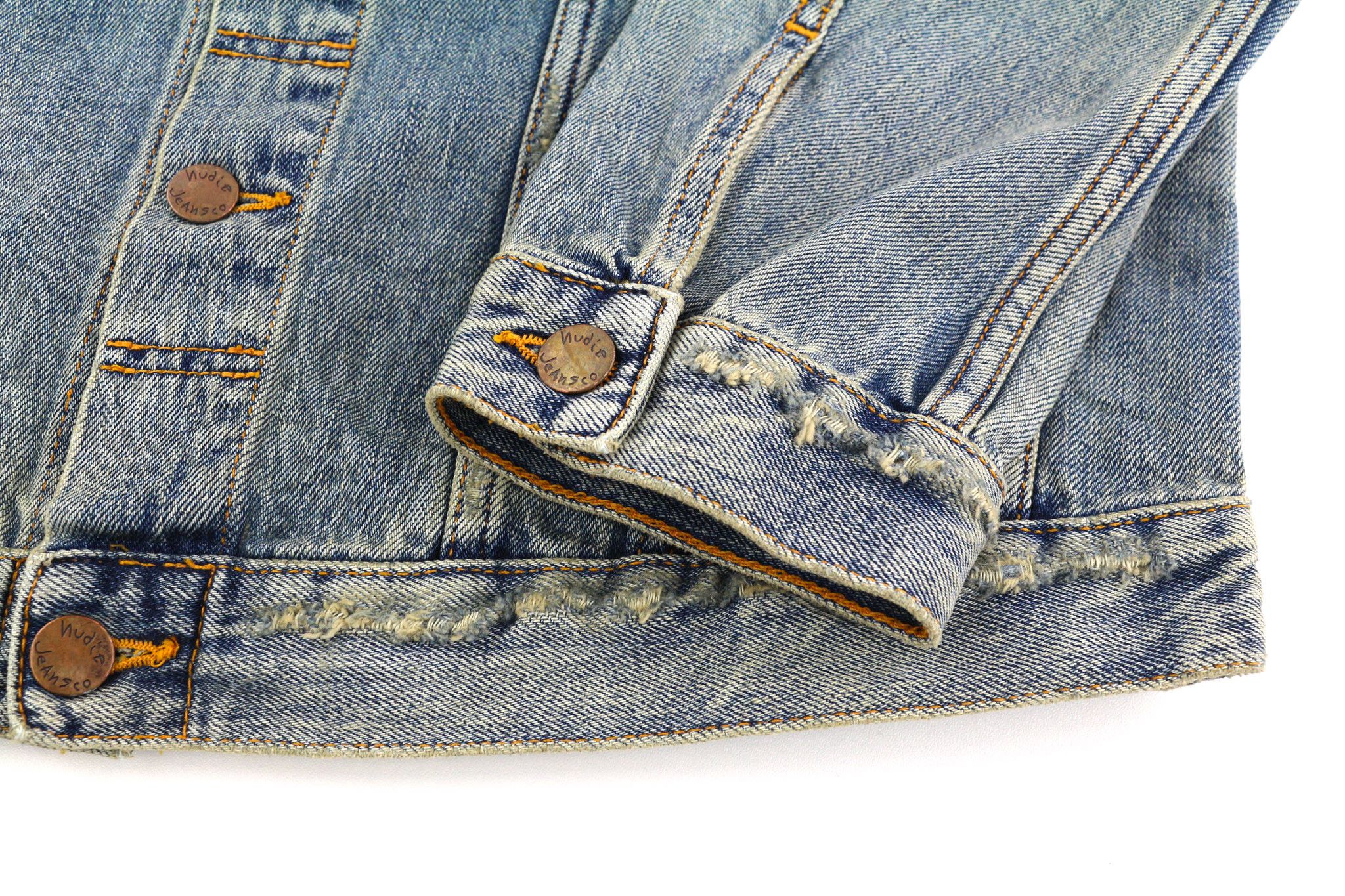 Nudie Jeans BILLY M Shimmering Indigo Washed Ripped Polo Jacket 82479 Size US M / EU 48-50 / 2 - 5 Thumbnail