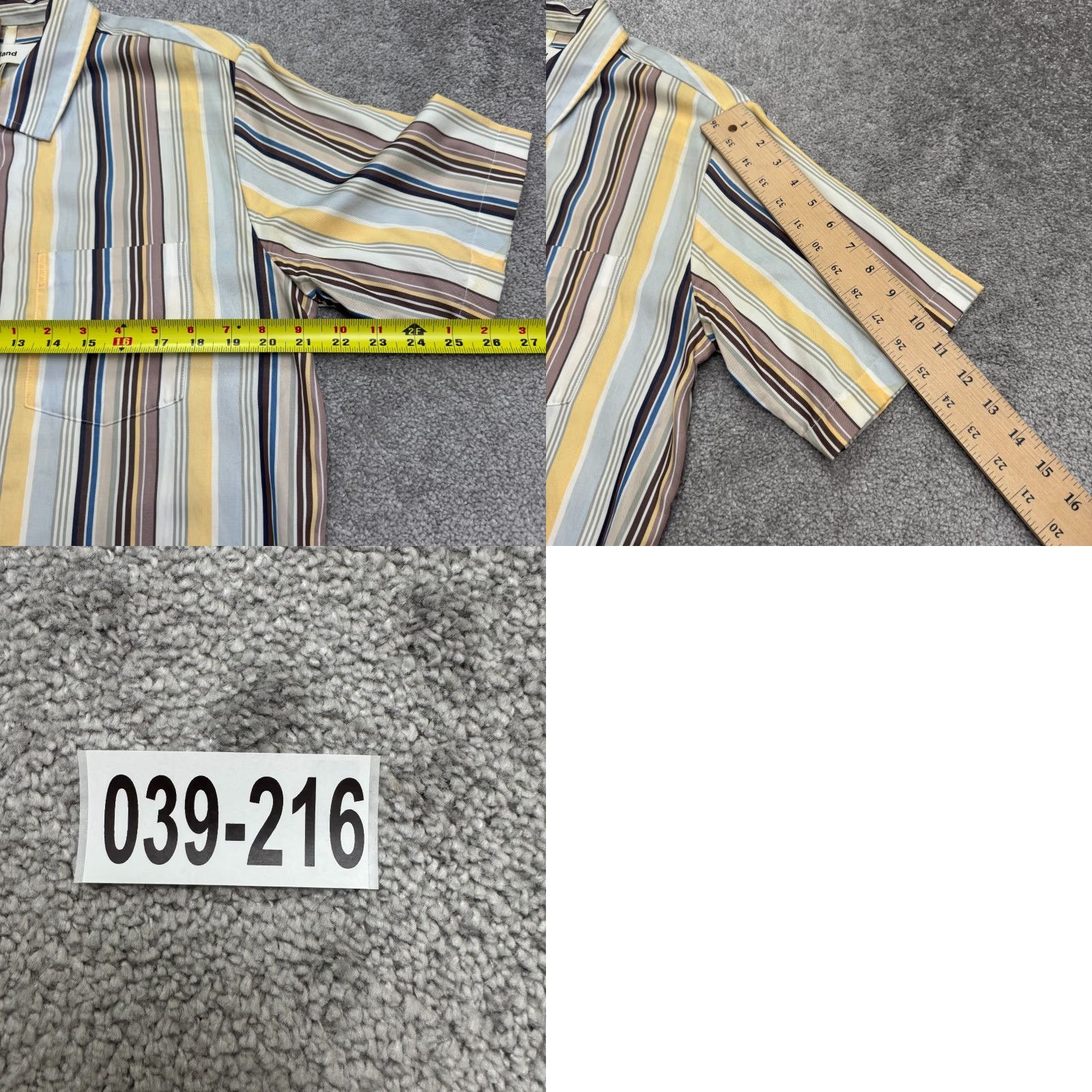 Soulland Soulland Orson Striped Button Down Shirt Mens Medium Multicolor Short Sleeve Size US M / EU 48-50 / 2 - 10 Thumbnail
