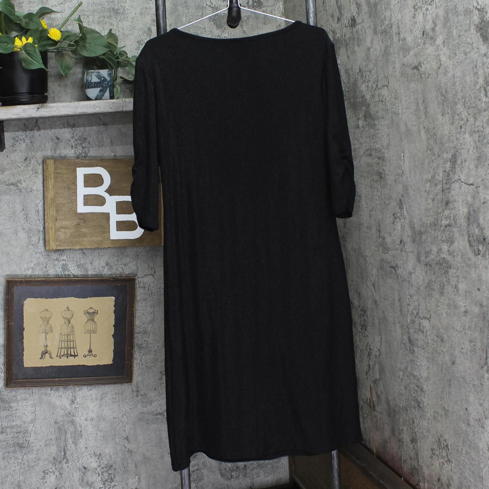 Other Nwt 24seven Comfort Apparel Knit 3/4 Sleeve Dress Black 1x Size XL / US 12-14 / IT 48-50 - 2 Thumbnail