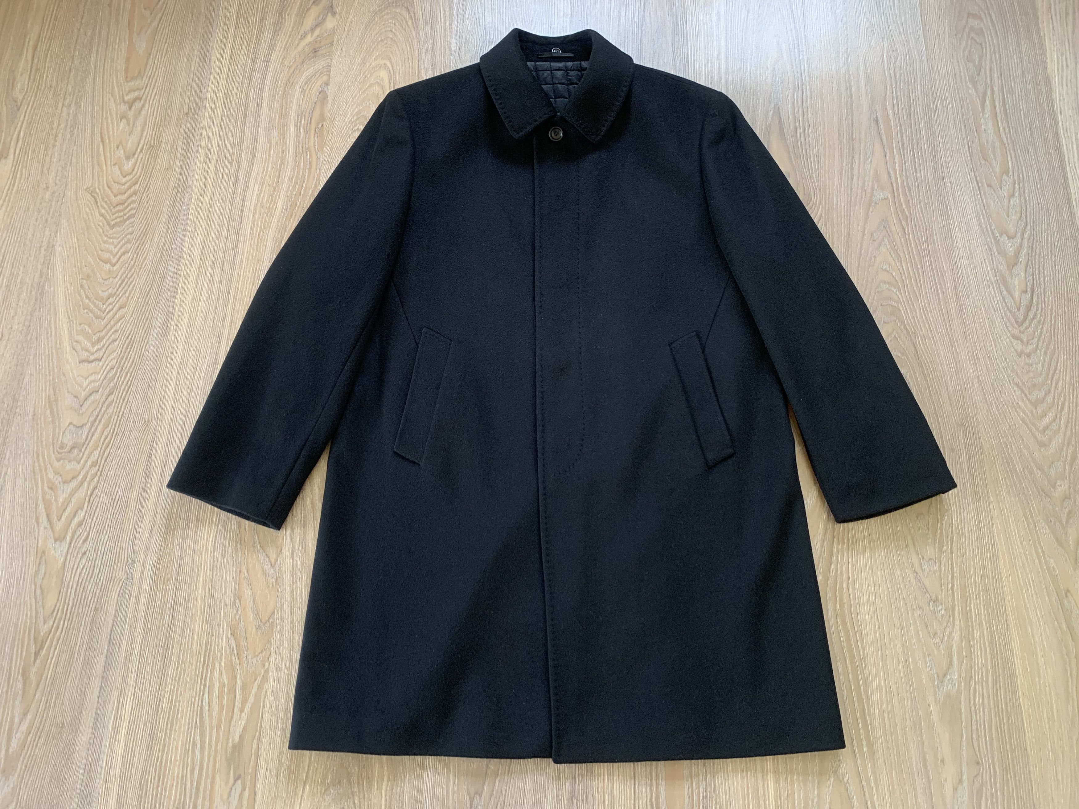 Loro Piana Windsor Loro Piana Fabric Cashmere Wool Mens Black Coat Size US L / EU 52-54 / 3 - 10 Thumbnail