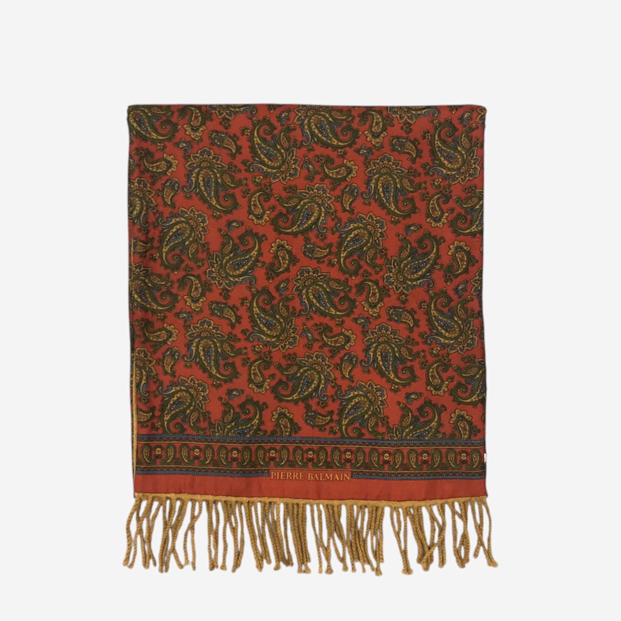 Japanese Brand Vintage Pierre Balmain Scarf Muffler SILK Wool Winter Size ONE SIZE - 2 Thumbnail