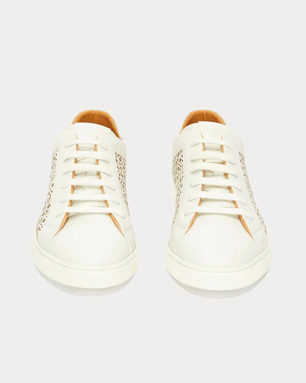 Fendi o1tko10426 Laser-Cut Logo Sneakers in White Size US 10 / EU 43 - 2 Thumbnail