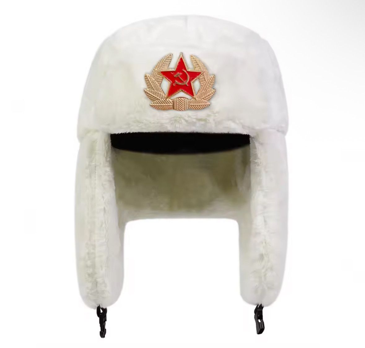 Other Sovjet Military Badge Pilot Plush Ushanka Winter Warm Hat Size ONE SIZE - 1 Thumbnail